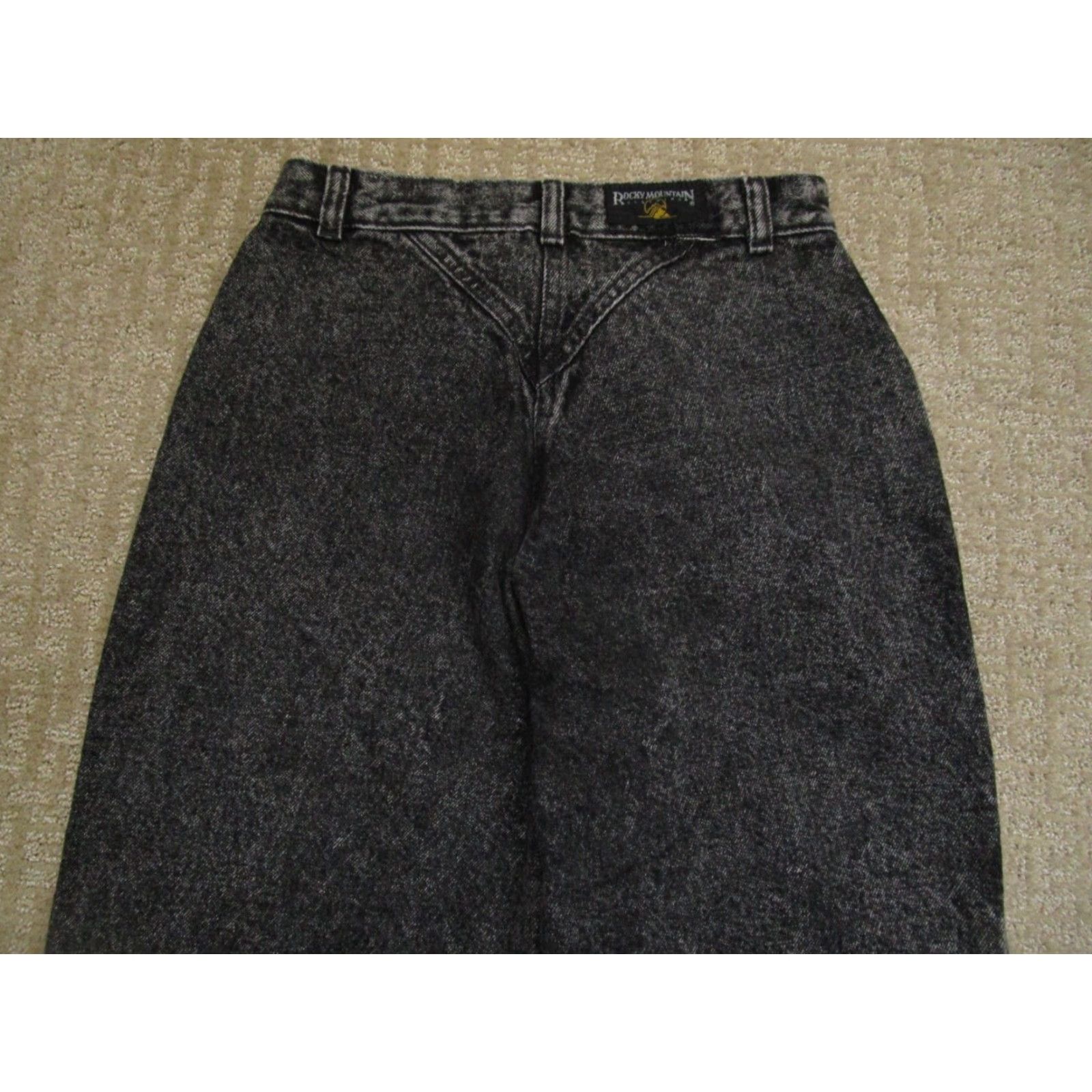 Vintage Rocky Mountain Jeans Women 26x36 Black High Rise Bareback Western Cowboy 5-Pocket Regular Denim Vintage Rock Mountain Jeans Womens Jeans Black Size 29" - 4 Thumbnail