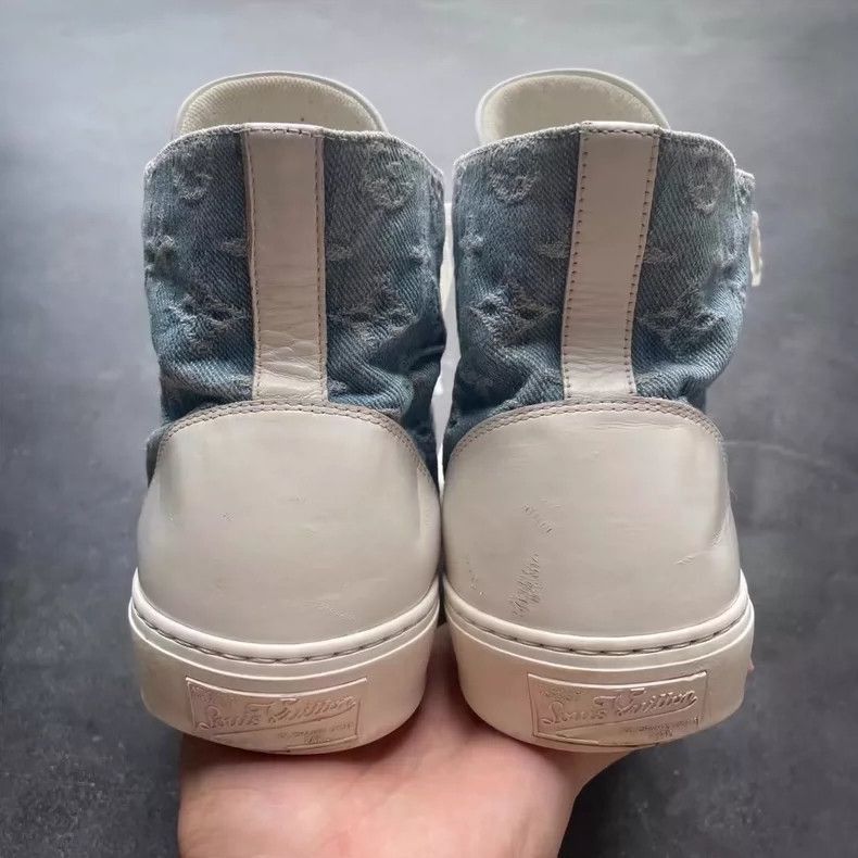 Louis Vuitton LV Tattoo Denim HighTop Sneakers Size 9-2506 Size US 9 / EU 42 - 3 Thumbnail