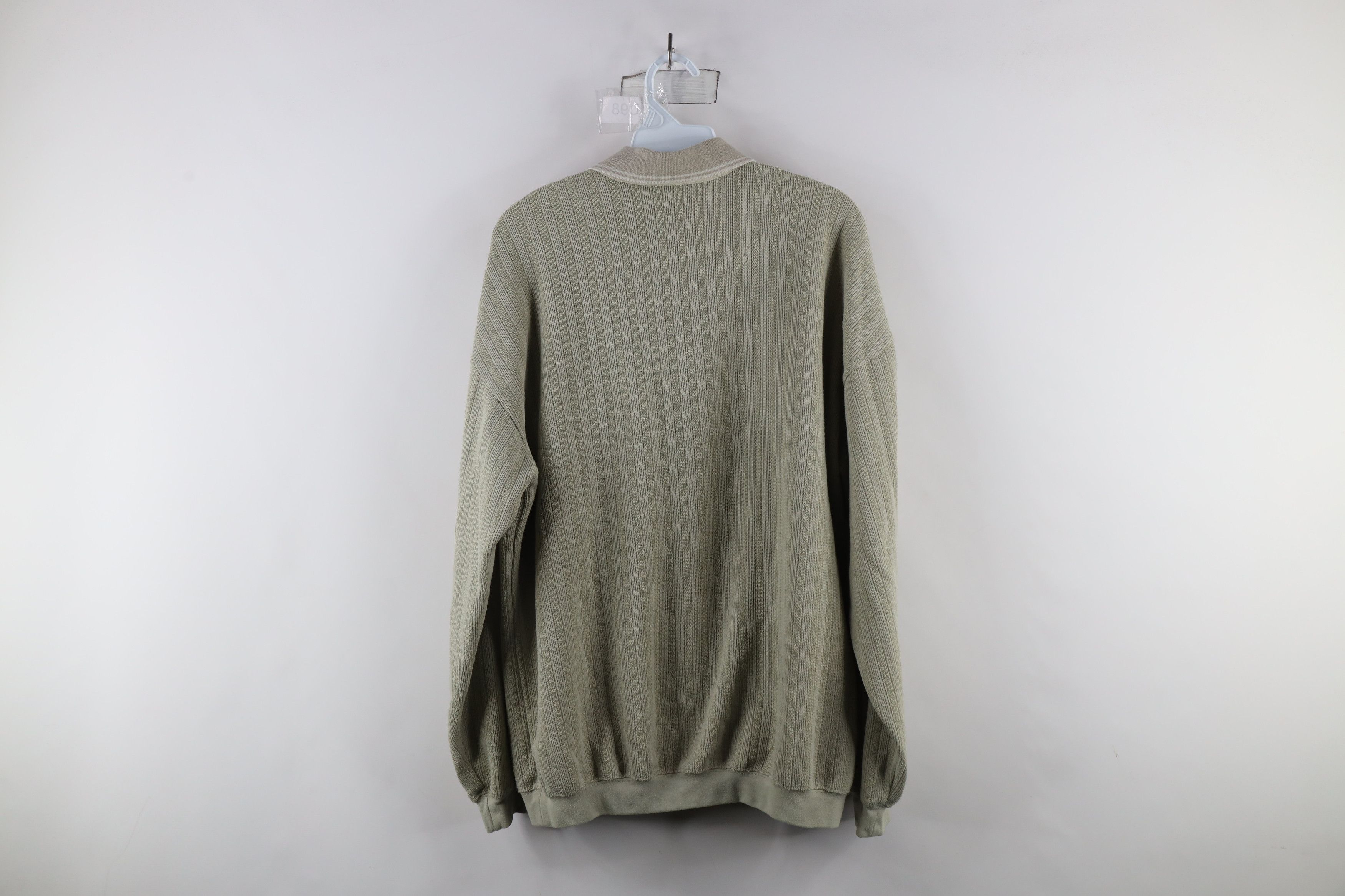 Vintage Vintage 90s Streetwear Ribbed Knit Long Sleeve Pullover Polo Size US L / EU 52-54 / 3 - 9 Thumbnail