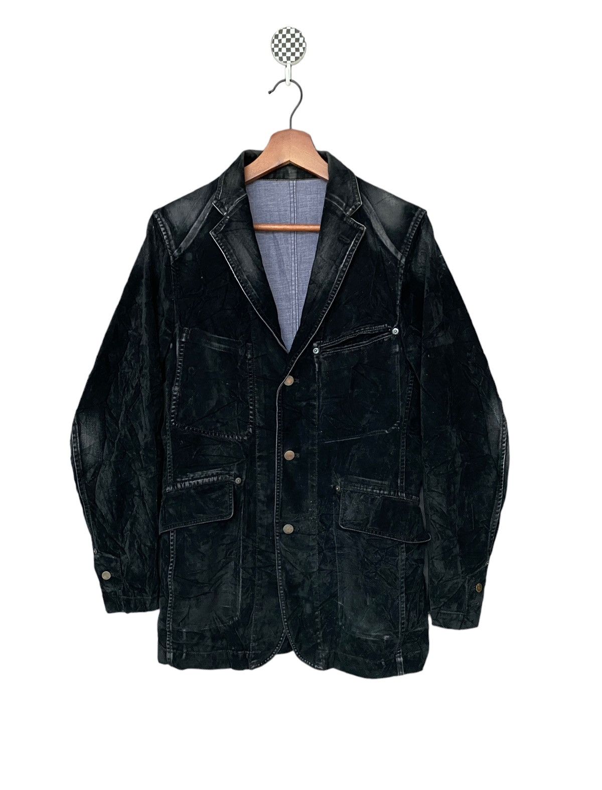 Vintage Vintage Japanese Brand Tete Homme Velvet Jacket 2000s Size US S / EU 44-46 / 1 - 1 Thumbnail