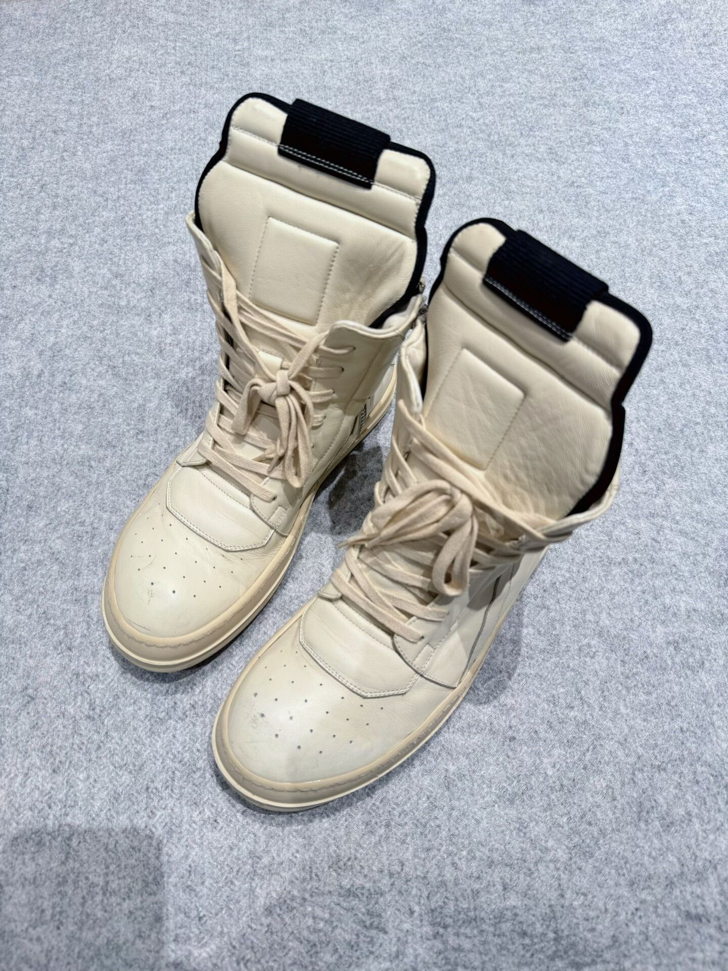 Rick Owens rick owens high-top milk white sneakers Size US 8.5 / EU 41-42 - 1 Thumbnail