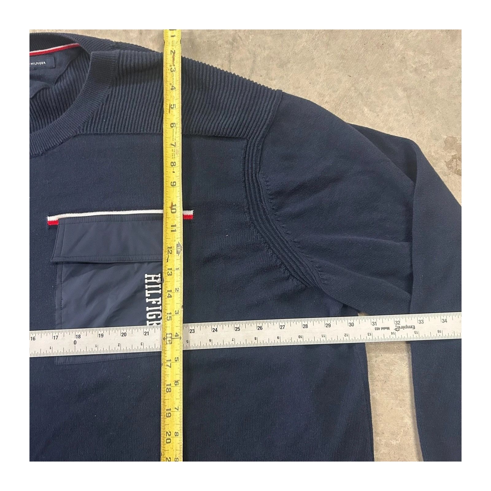 Tommy Hilfiger Tommy Hilfiger Men's Navy Ribbed Detail Crewneck Sweater w/ Size US XXL / EU 58 / 5 - 3 Thumbnail