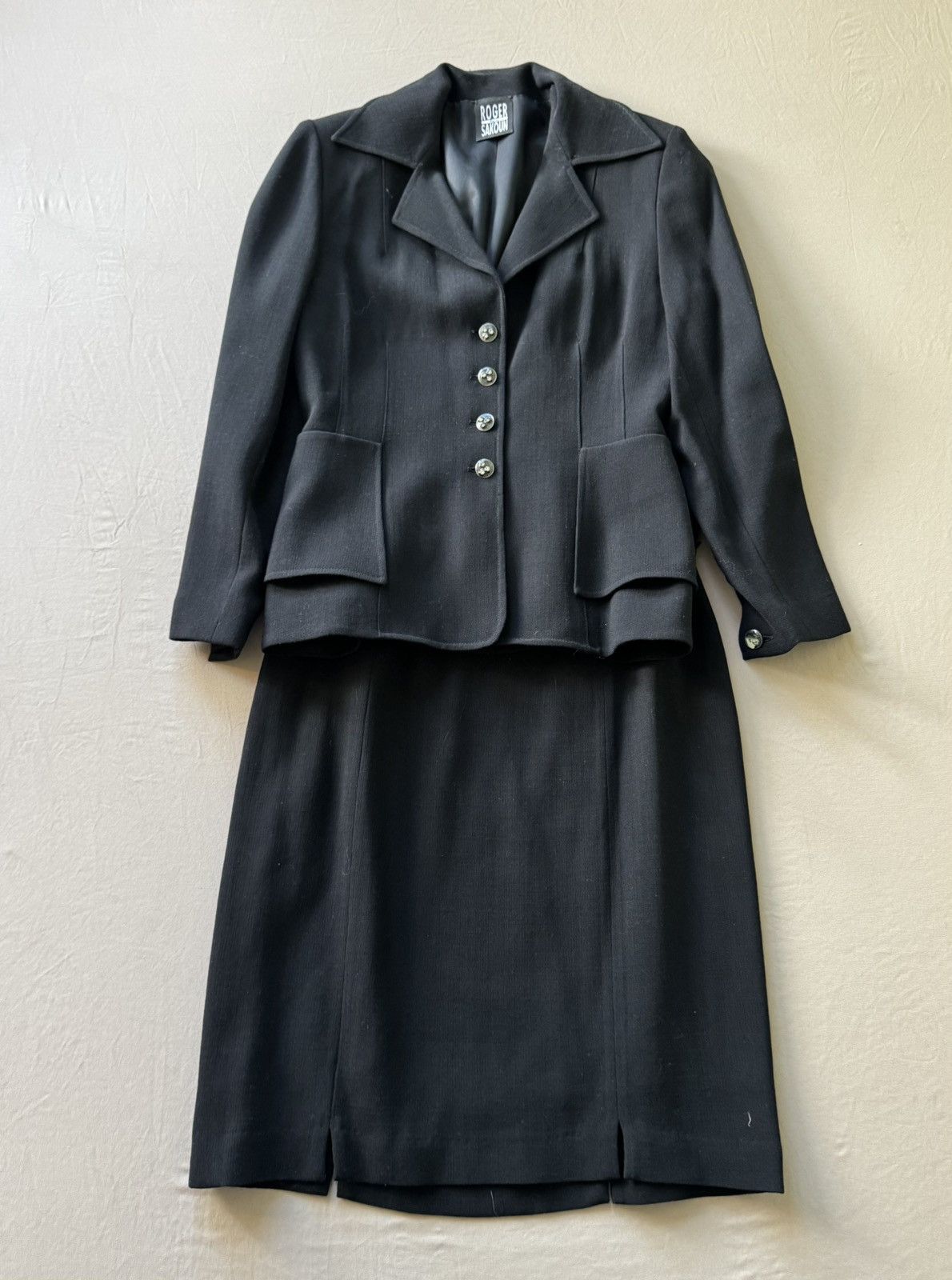 Other Vintage 90s Wool Skirt Suit Set Size L / US 10 / IT 46 - 1 Thumbnail