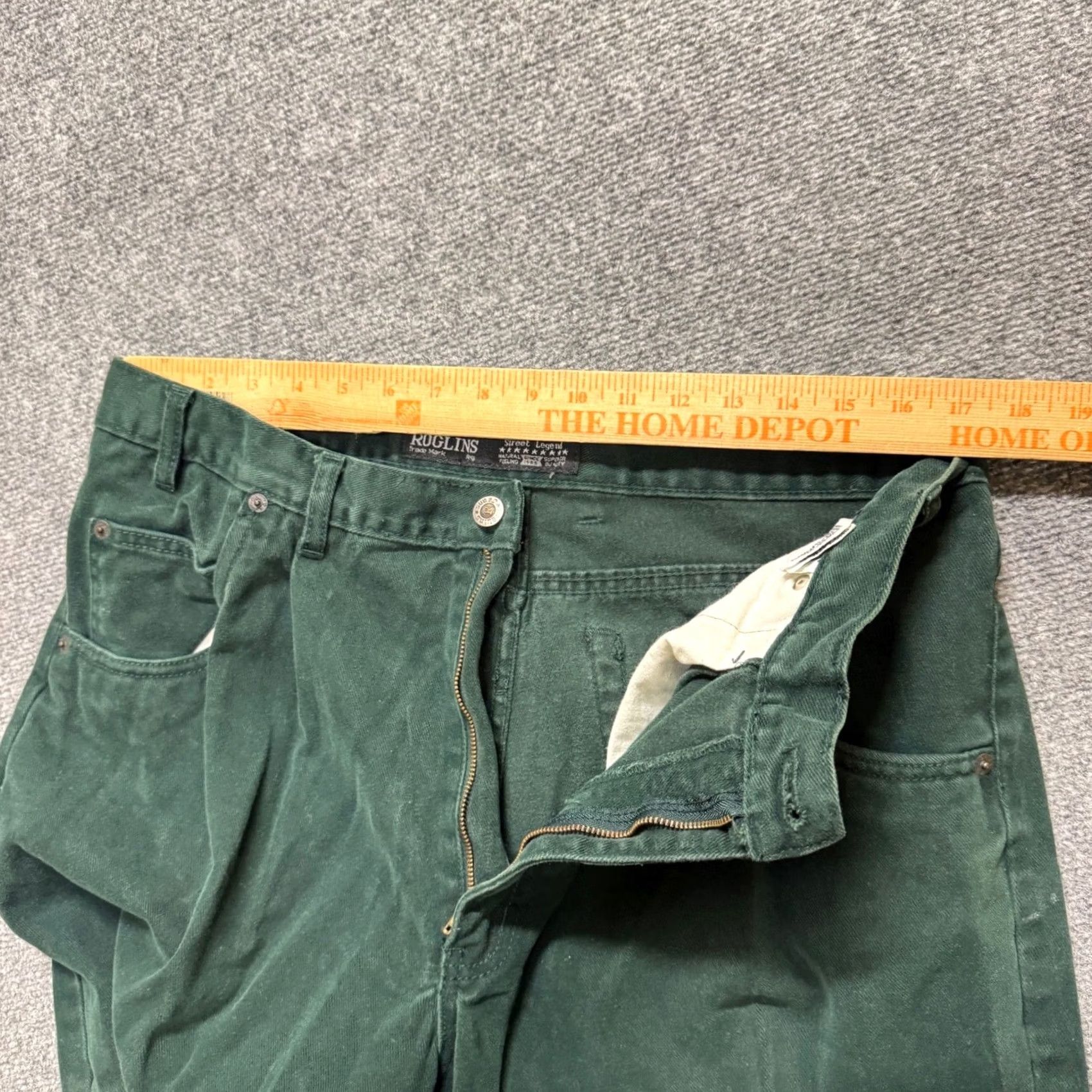 The Unbranded Brand VINTAGE Roglins Jeans Men 38x30 Green Light Wash Wide Leg Casual Cotton Bootcut Pants Mens Green 38 Regular Size 38 Bootcut Jeans Mens Size US 38 / EU 54 - 4 Thumbnail