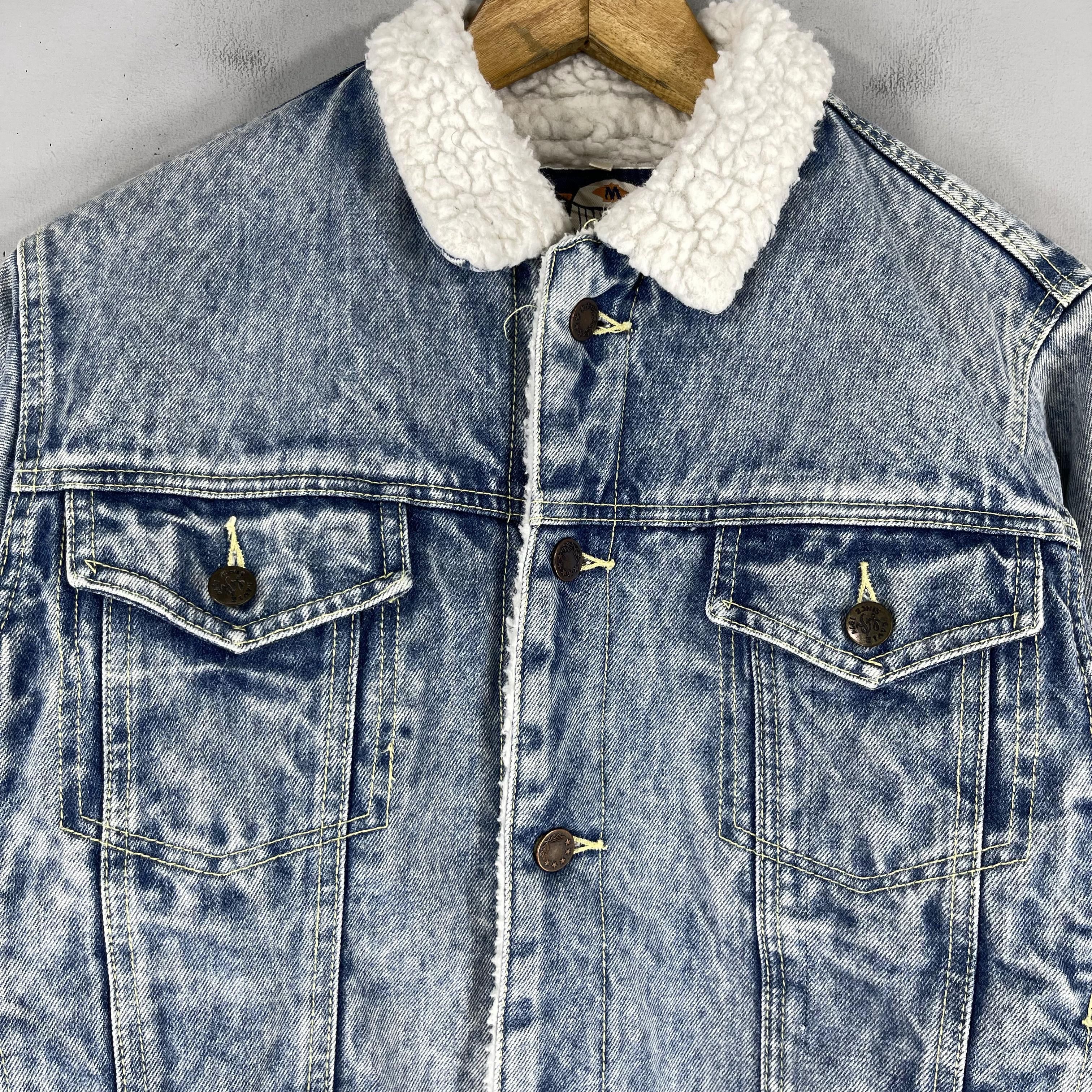 Japanese Brand × Vintage Vintage Mint Drop Sherpa Lined Denim Trucker Jacket Size S / US 4 / IT 40 - 2 Thumbnail