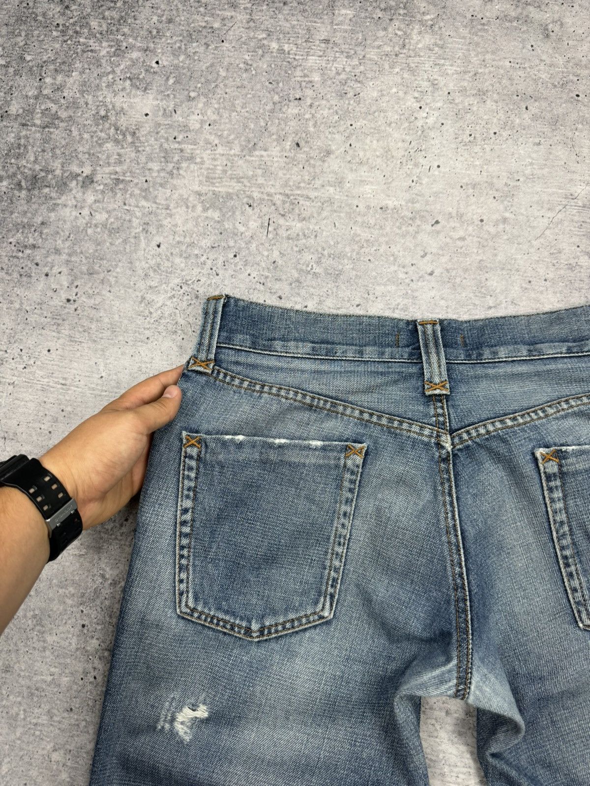 💥 Dolce&Gabbana Metal Pocket Big Logo Blue Stonewashed Jeans