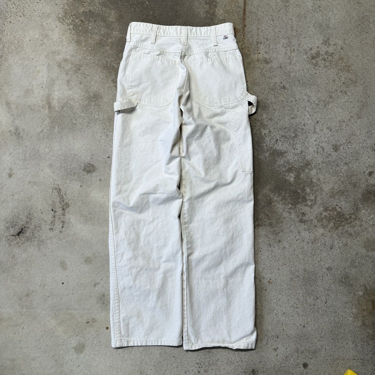 VINTAGE 80s DICKIES WHITE PAINTER CANVAS CARPENTER PANTS