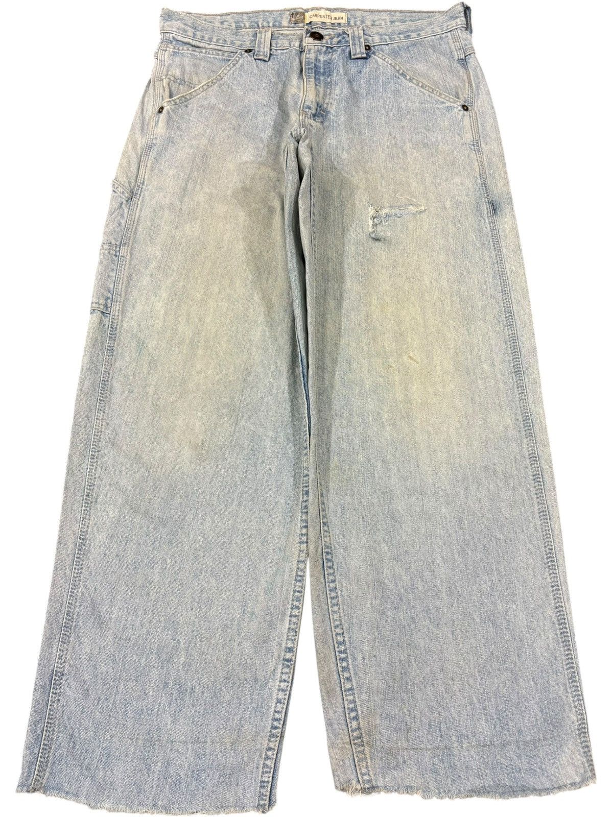 Lee Vintage Lee Dungarees Carpenter Distress Baggy Jeans Size US 34 / EU 50 - 1 Thumbnail