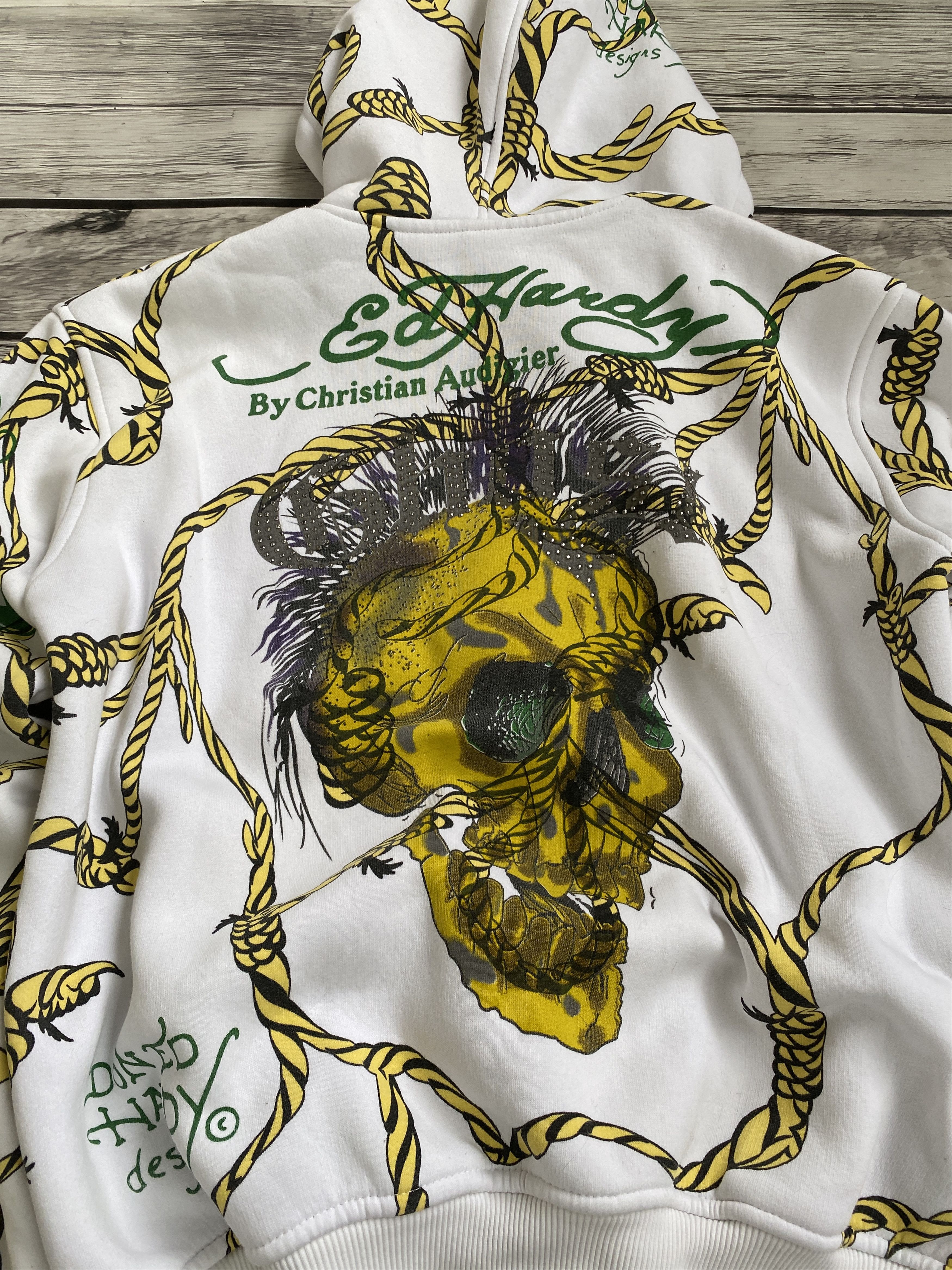 Christian Audigier × Ed Hardy VINTAGE ED HARDY AVANT GARDE 2000s ZIP UP HOODIE Size US M / EU 48-50 / 2 - 8 Thumbnail