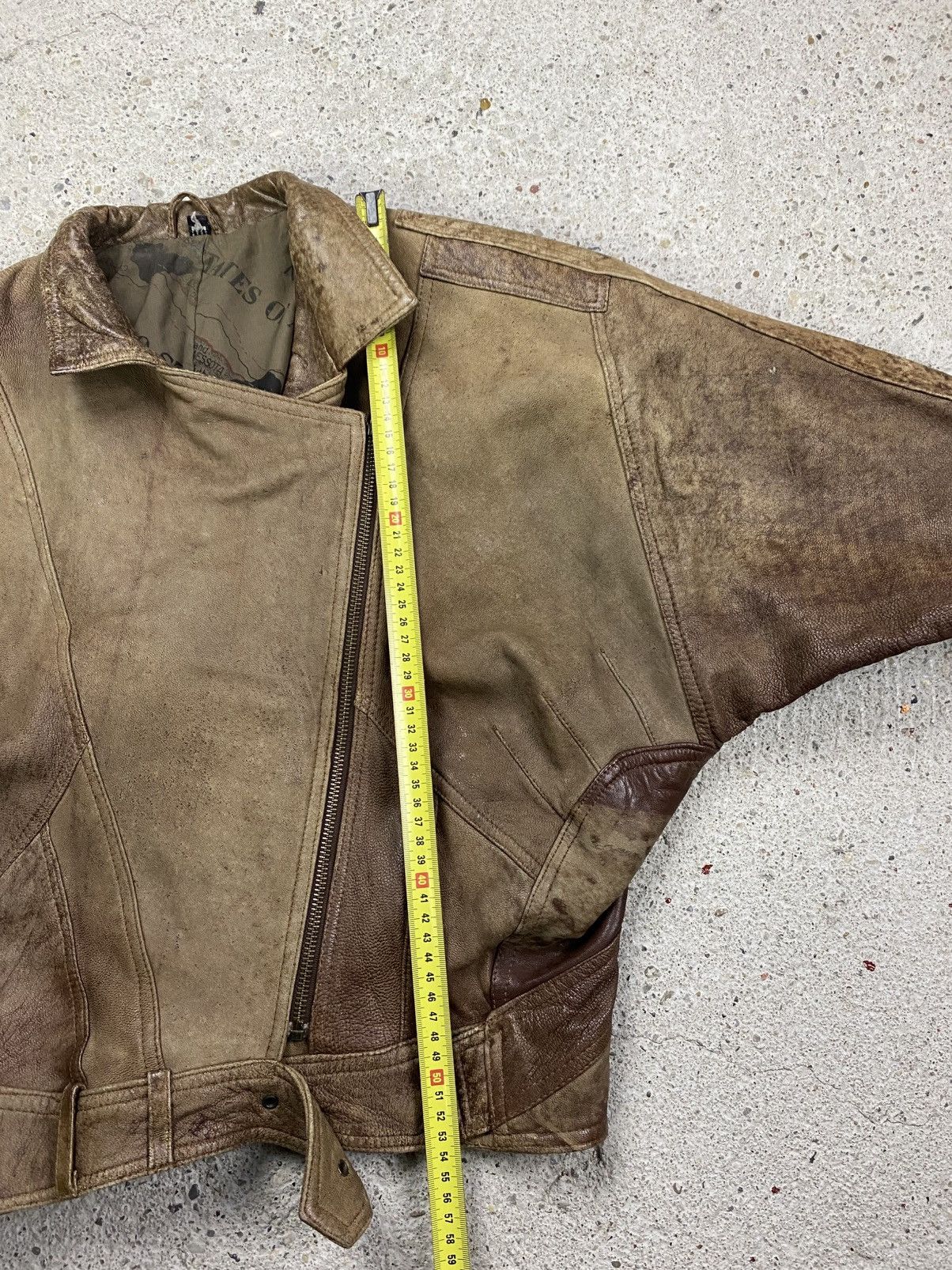 Vintage No faith studios leather bomber jacket brown assimetrical Size M / US 6-8 / IT 42-44 - 16 Thumbnail
