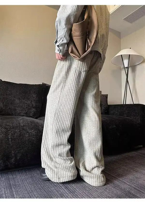 Japanese Brand Mizuho x Kouda Corduroy Stripe Loose Wide Leg Flare Pants Size US 32 / EU 48 - 5 Thumbnail