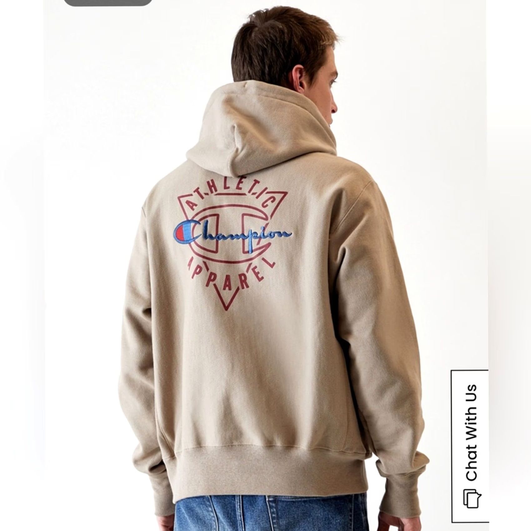 Champion Champion Reverse Weave Hoodie Size XL Beige Stacked Heritage Embroidered Pullover Mens Size US XL / EU 56 / 4 - 2 Thumbnail