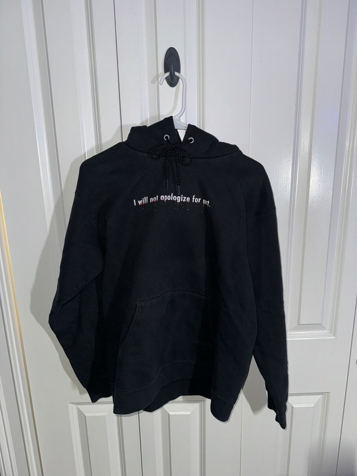 Hanes × Vintage Vintage 90s Hanes Mens Hoodie ‘I Will Not Apologize For Art’ Size US S / EU 44-46 / 1 - 1 Thumbnail