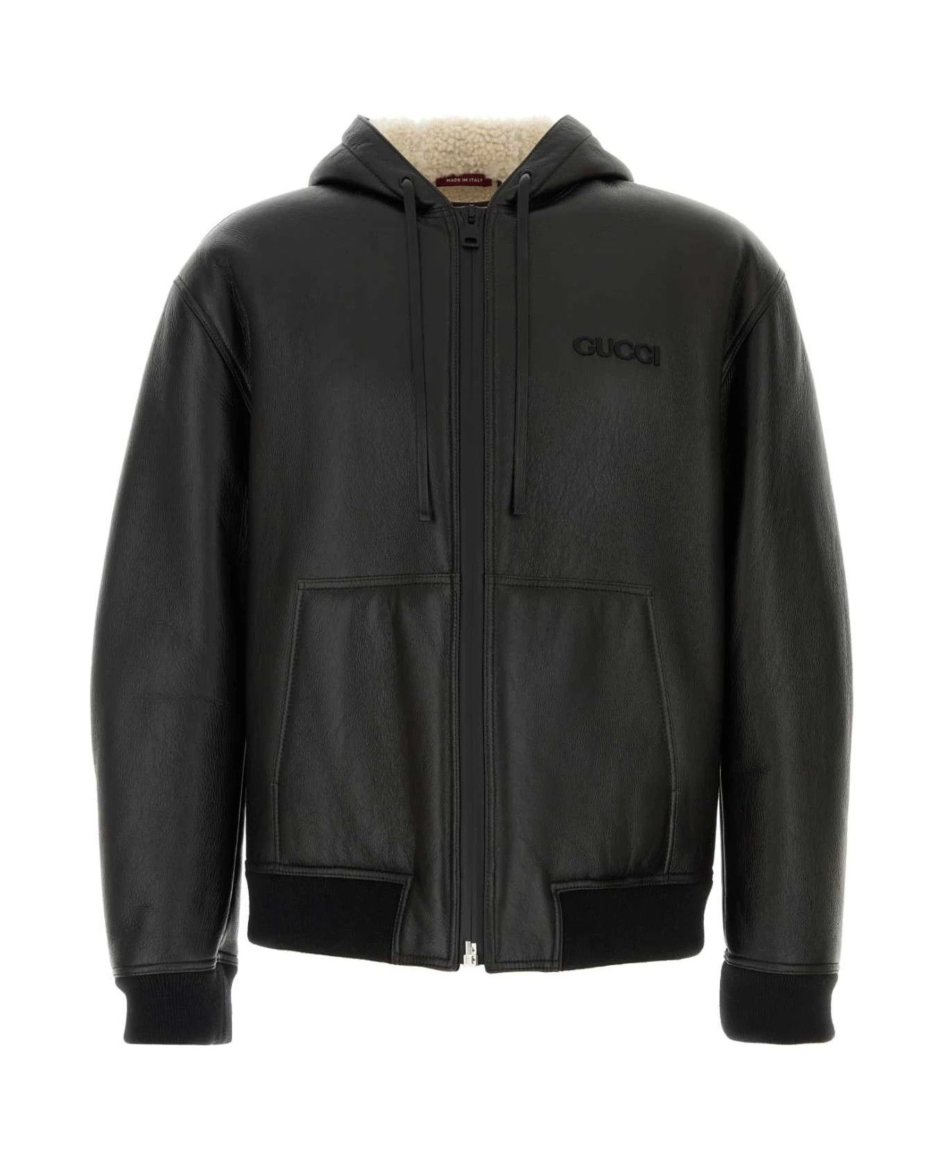 Gucci o1loc1c1225 793192 Hooded Bomber Curly Shearling Jacket Size US M / EU 48-50 / 2 - 1 Thumbnail