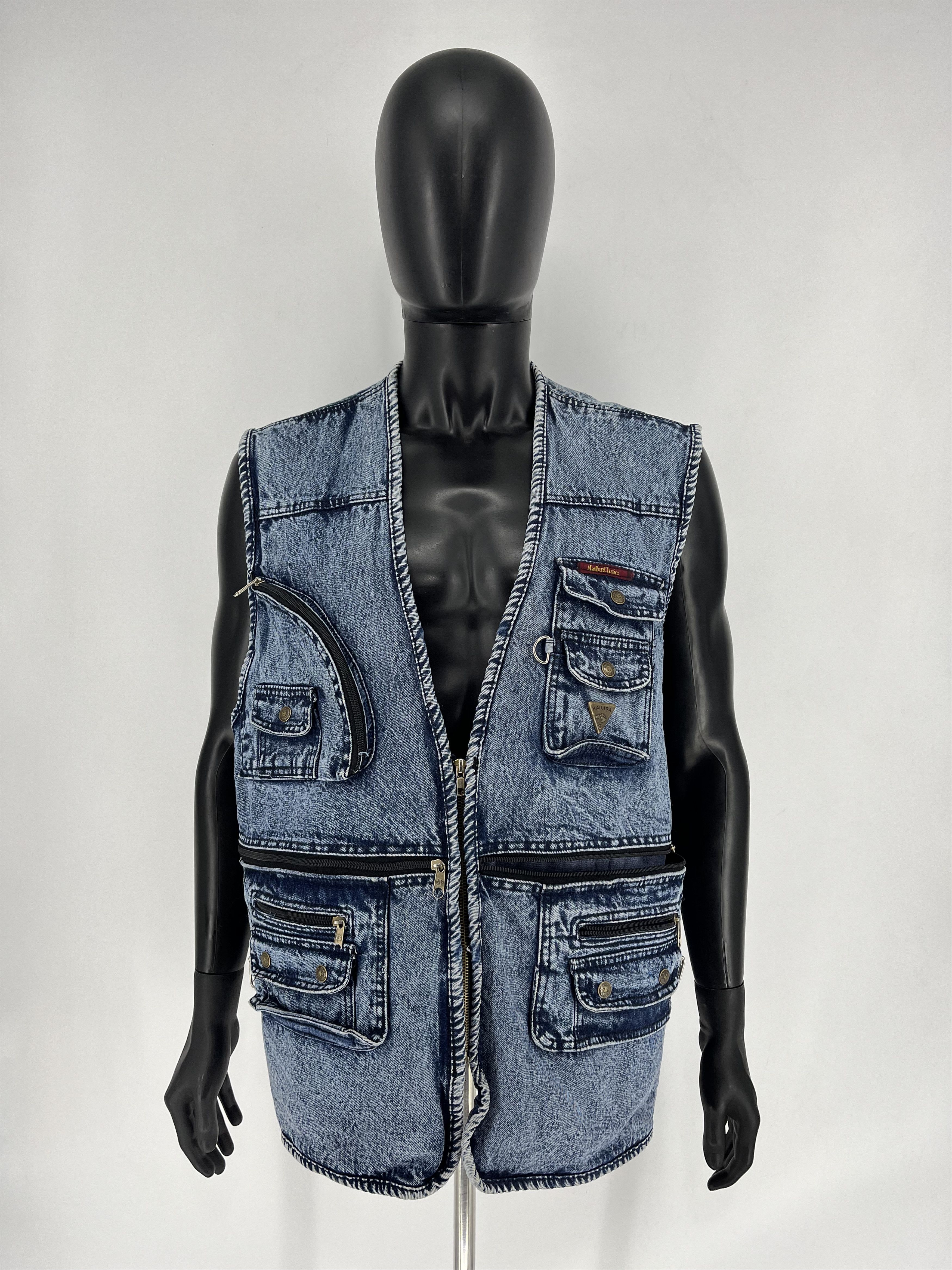 Other Marlboro Classics Vintage Washed Multi-Pocket Denim Vest Size US M / EU 48-50 / 2 - 3 Thumbnail
