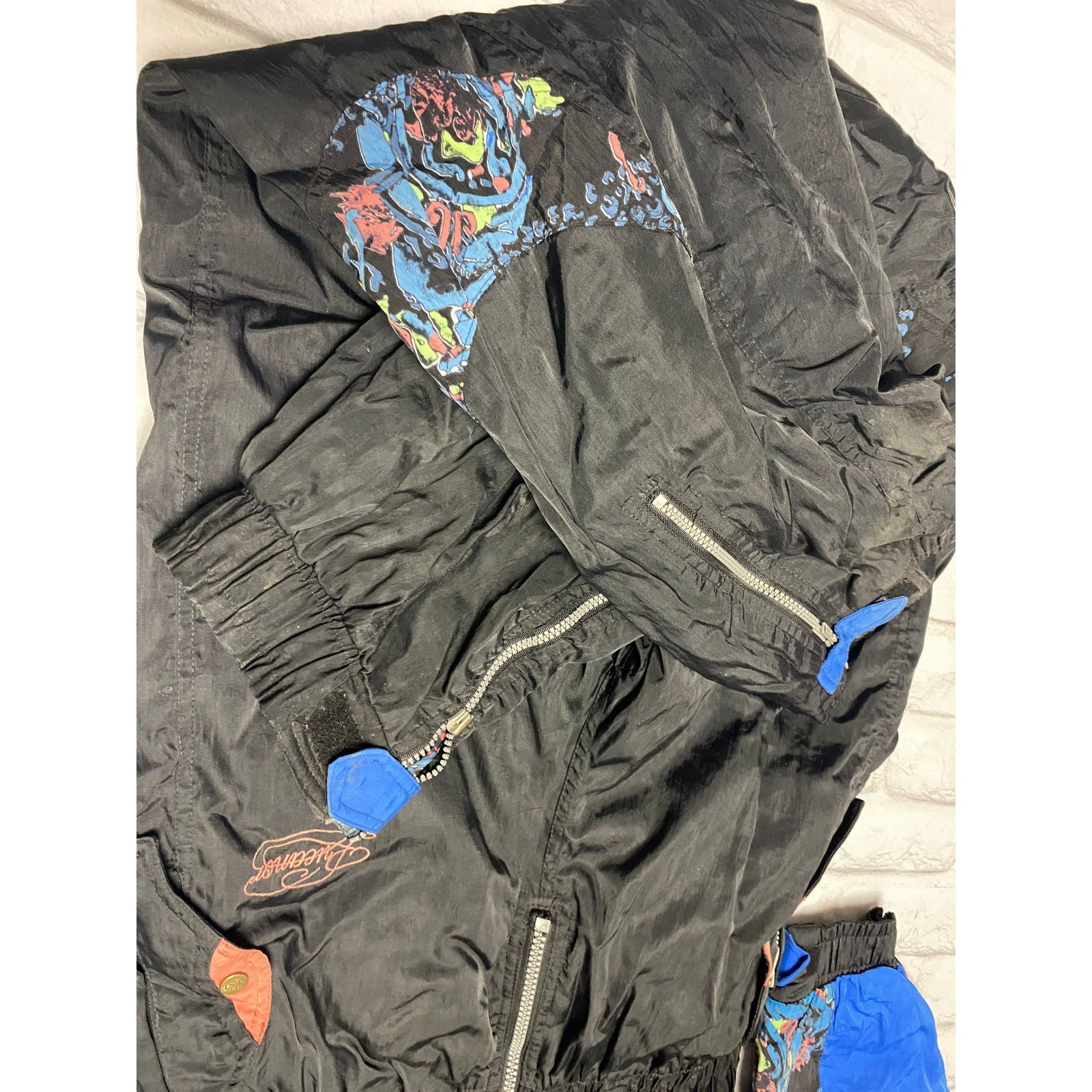 Vintage Rare Vintage Rucanor Ski Suit snow bib XL Black Blue Size XL / US 12-14 / IT 48-50 - 14 Thumbnail