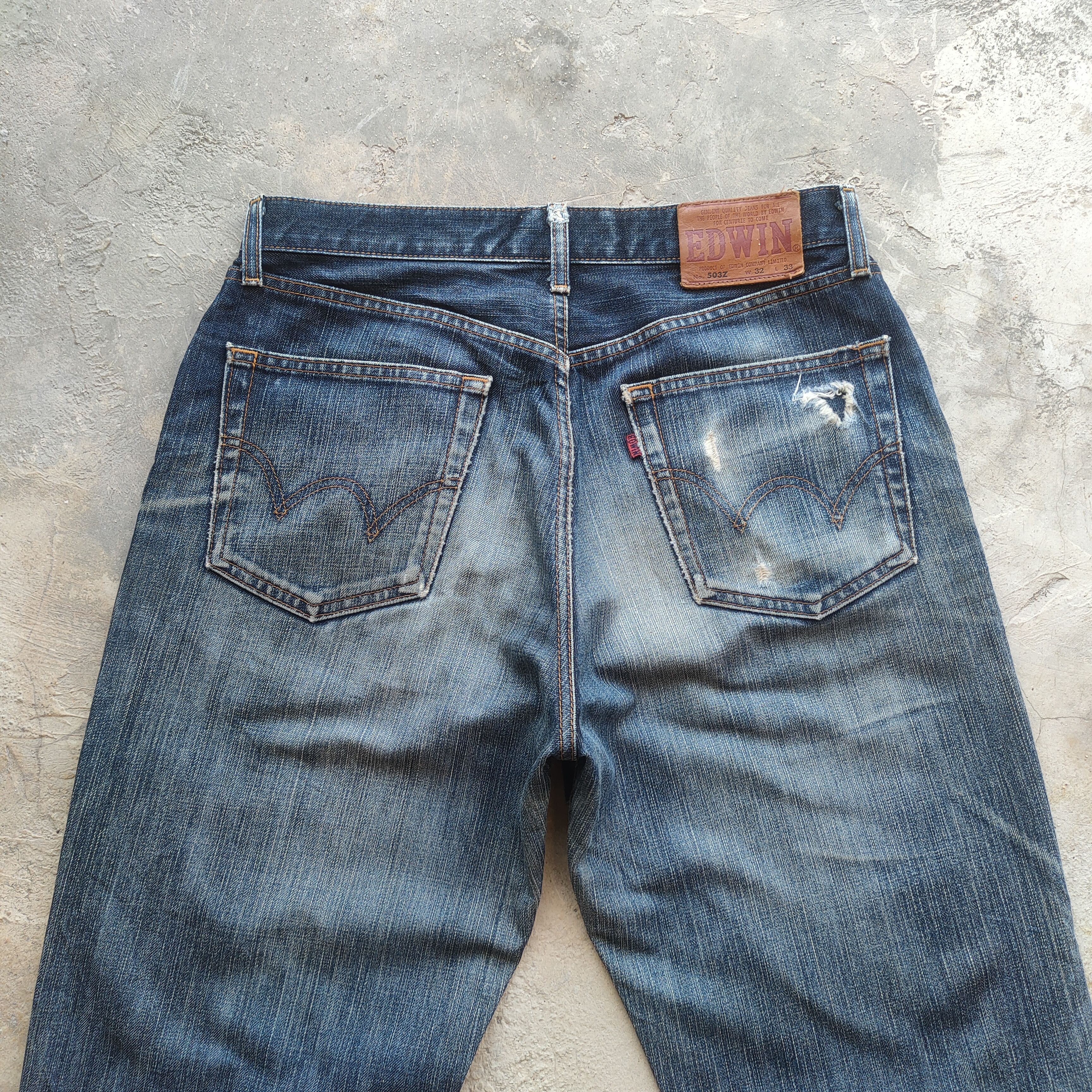 Edwin # VINTAGE EDWIN FADED DISTRESSED RIPPED JEAN PANTS Size US 32 / EU 48 - 10 Thumbnail