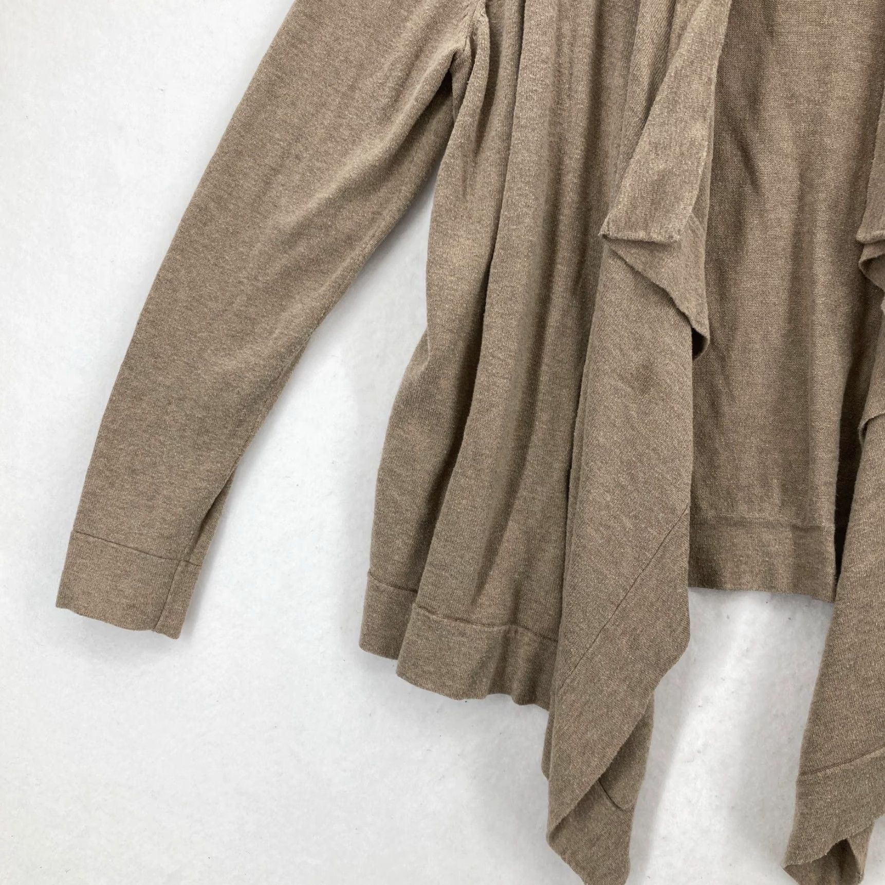 Ralph Lauren VINTAGE Lauren Ralph Lauren Open Front Cardigan Sweater Women's XL Beige Asymmetrical Size XL / US 12-14 / IT 48-50 - 2 Thumbnail