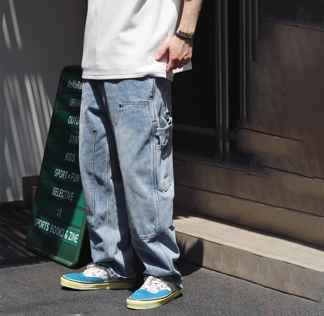 Japanese Brand × Jean Streetwear Jeans Men Cargo Double Knee Carpenter Size US 32 / EU 48 - 4 Thumbnail