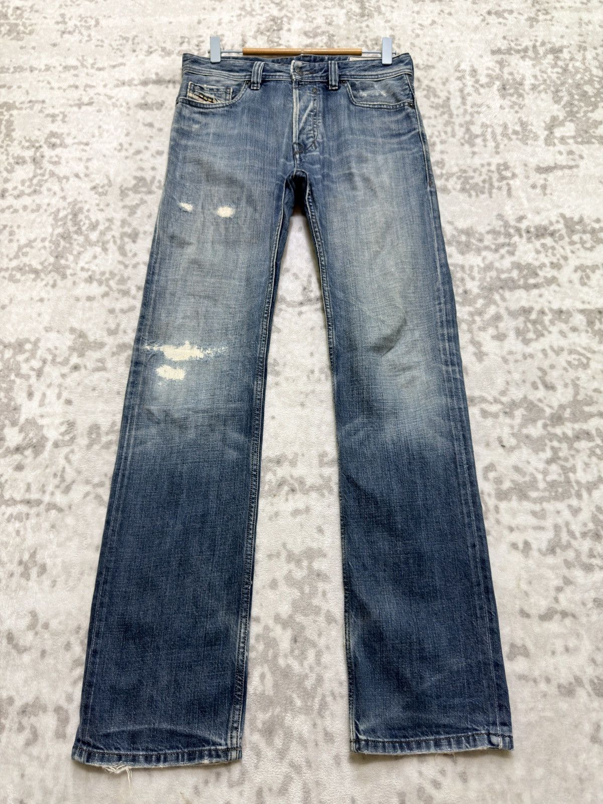 Diesel Diesel Safado Straight Fit Distressed Whiskered Denim Jeans Size US 29 - 2 Thumbnail
