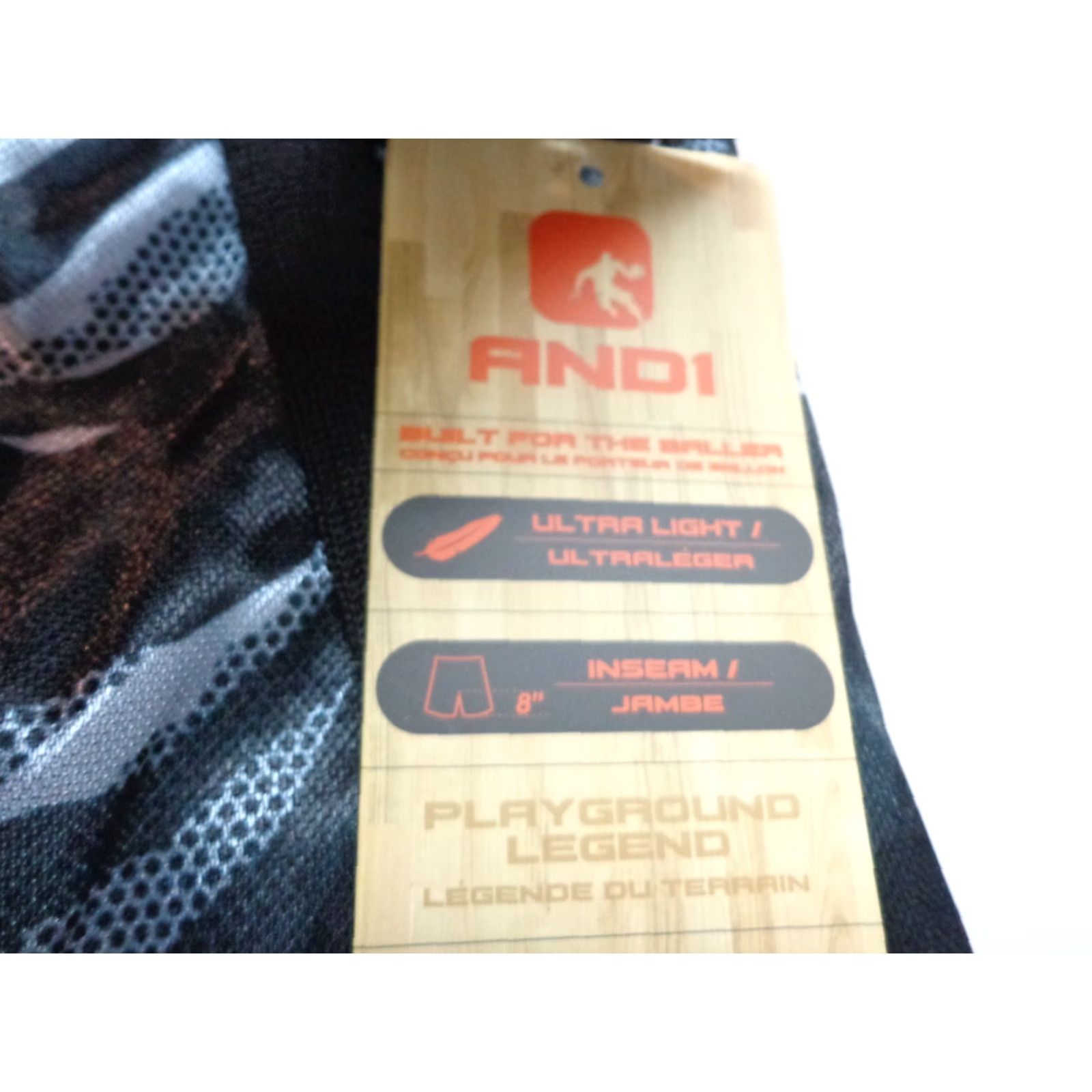 Vintage AND1 Offense Athletic Gym Shorts Mens 3XL Black Gray 8" Inseam Drawstring NEW Size US 39 - 2 Thumbnail