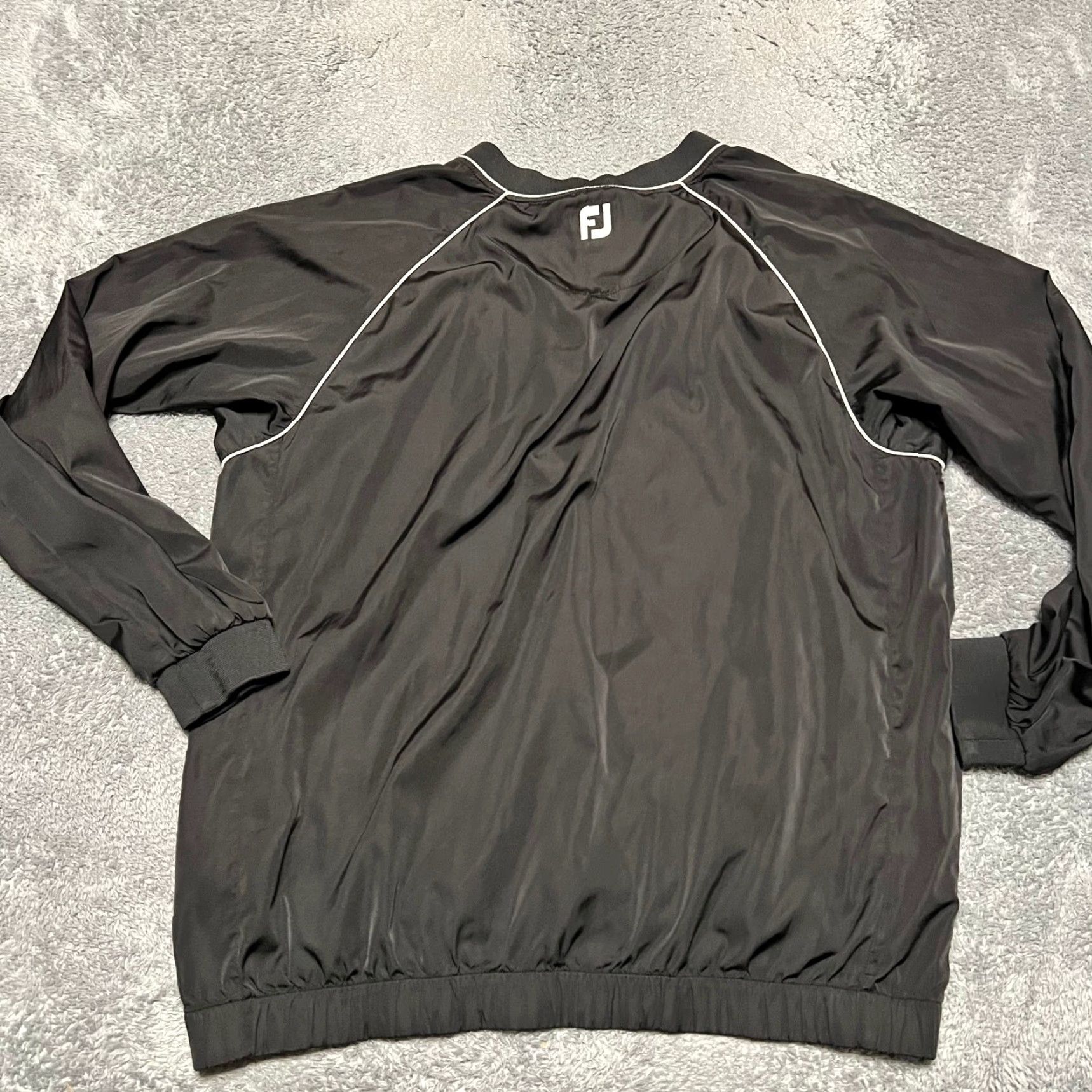 Footjoy Footjoy Windbreaker Jacket Mens XL Black White Pullover Size US XL / EU 56 / 4 - 3 Thumbnail