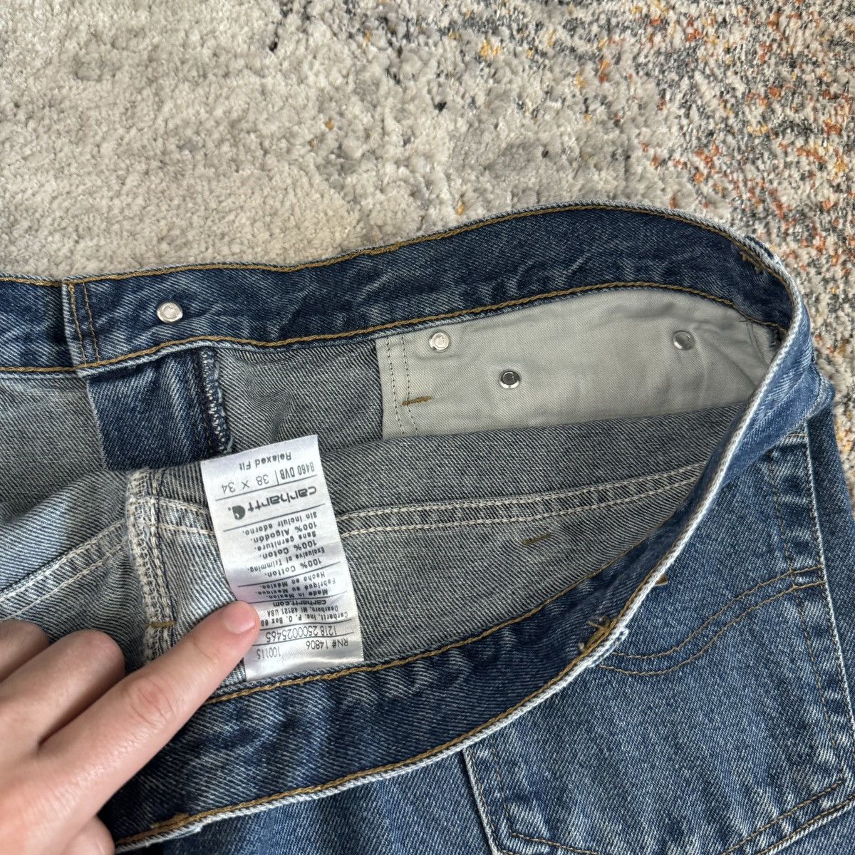 Carhartt × Vintage Vintage 90s Carhartt wide leg workwear jeans Size US 38 / EU 54 - 4 Thumbnail