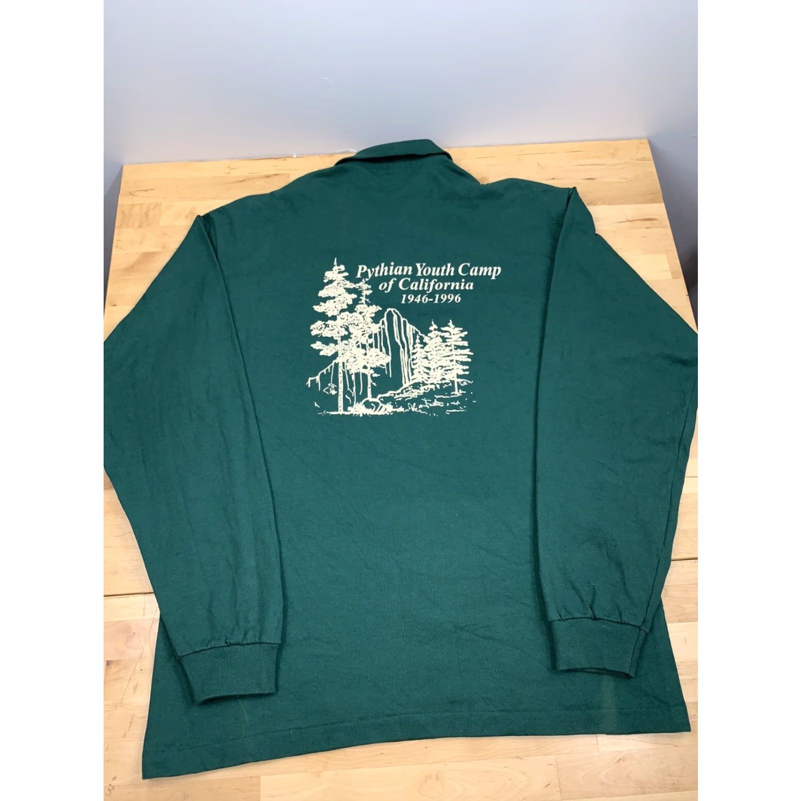 Vintage VINTAGE 90s Nature Trees Mountain California Long Sleeve Polo XL Green Mens VTG 2766 Size US XL / EU 56 / 4 - 3 Thumbnail