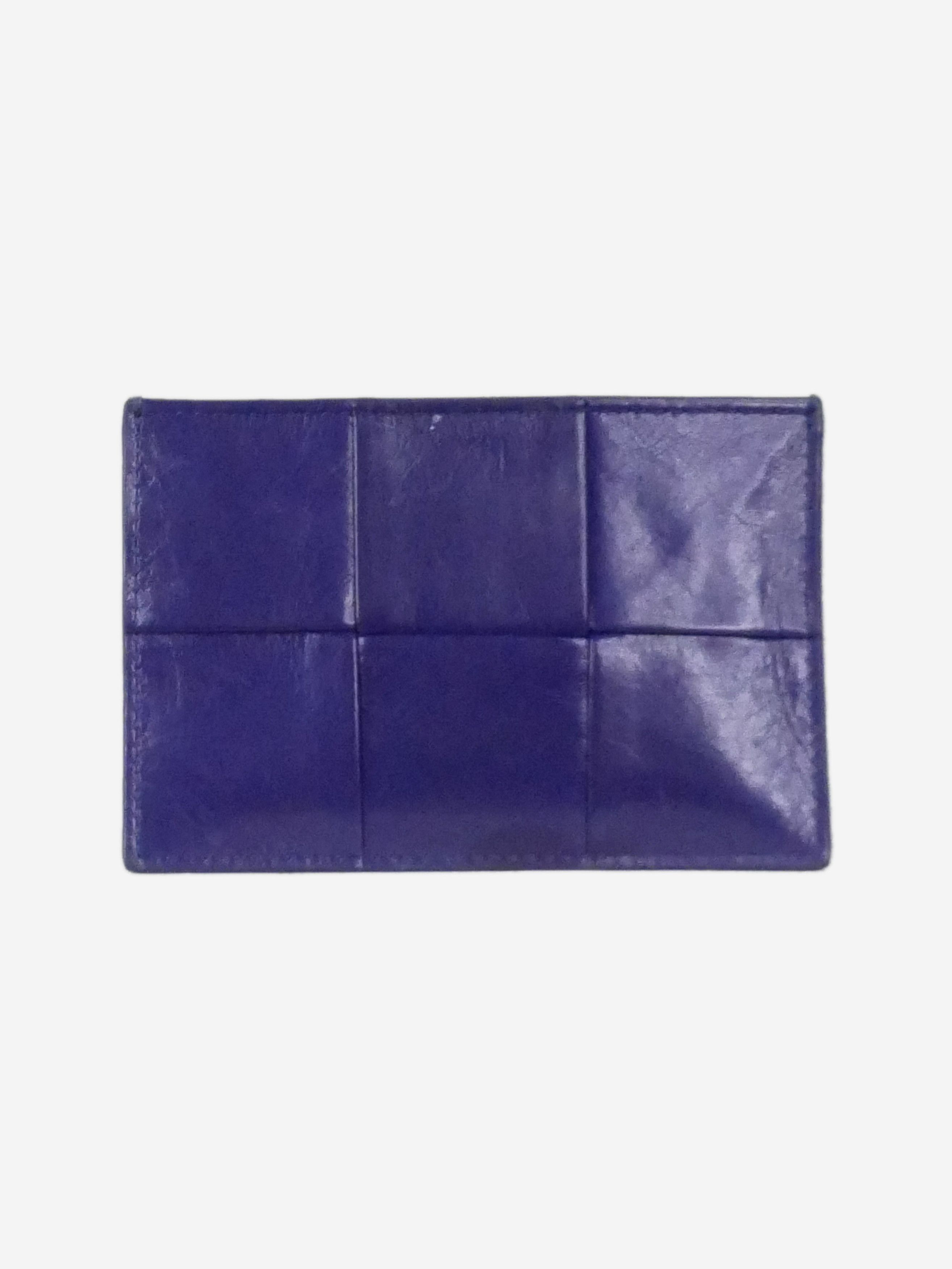 image of Bottega Veneta Purple Intrecciato Leather Wallet, Women's