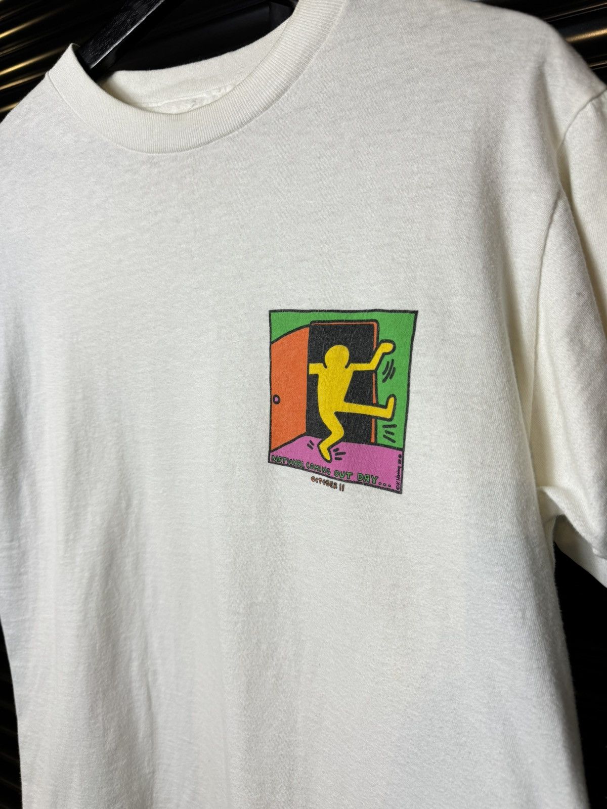 Vintage Vintage 90s Keith Haring National Coming Out Day Art Tee - M Size US M / EU 48-50 / 2 - 3 Thumbnail