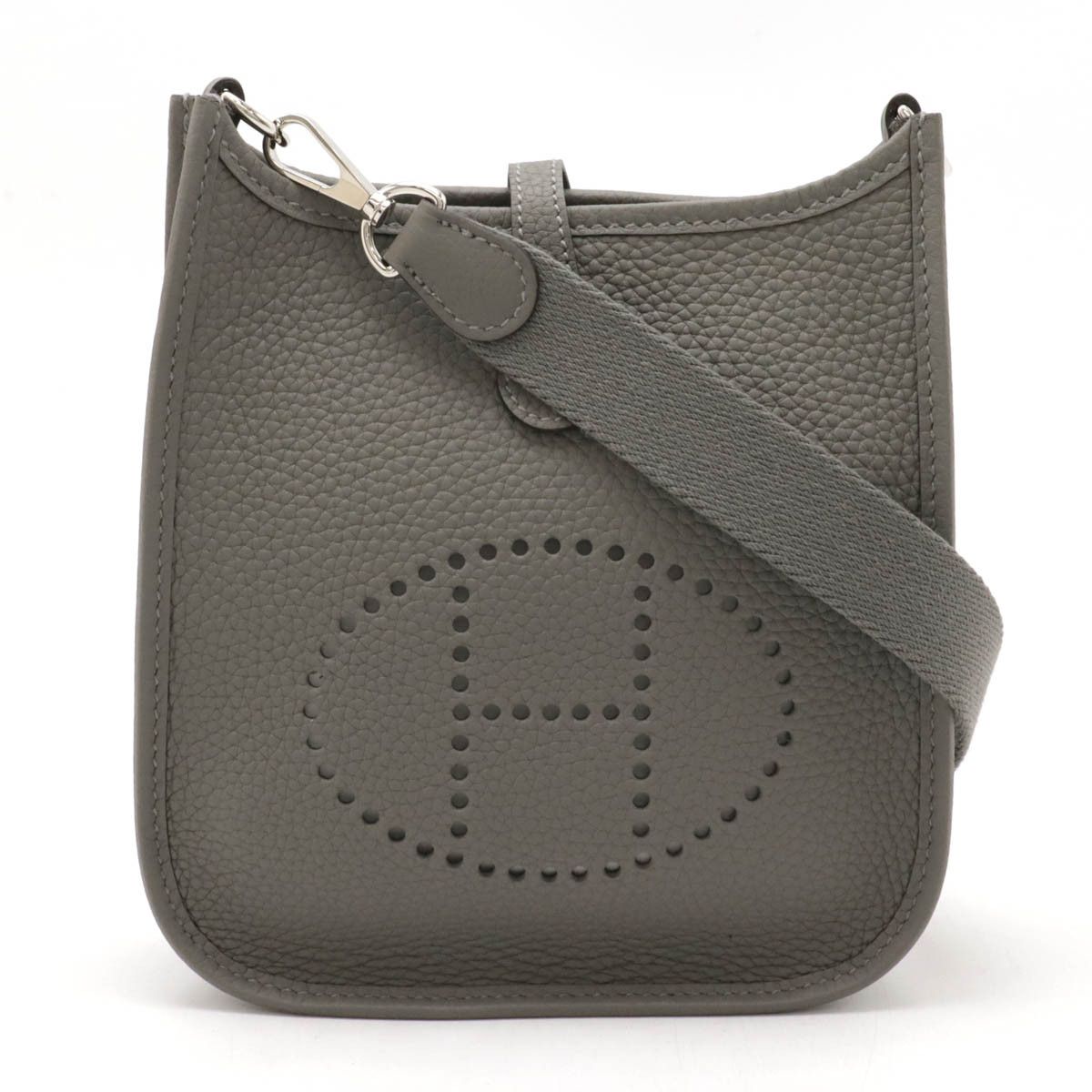 Hermes Hermes Evelyne Taurillon Clemence Shoulder Bag Leather Crossbody Bag Stamp W (2024) in Grey, Women's