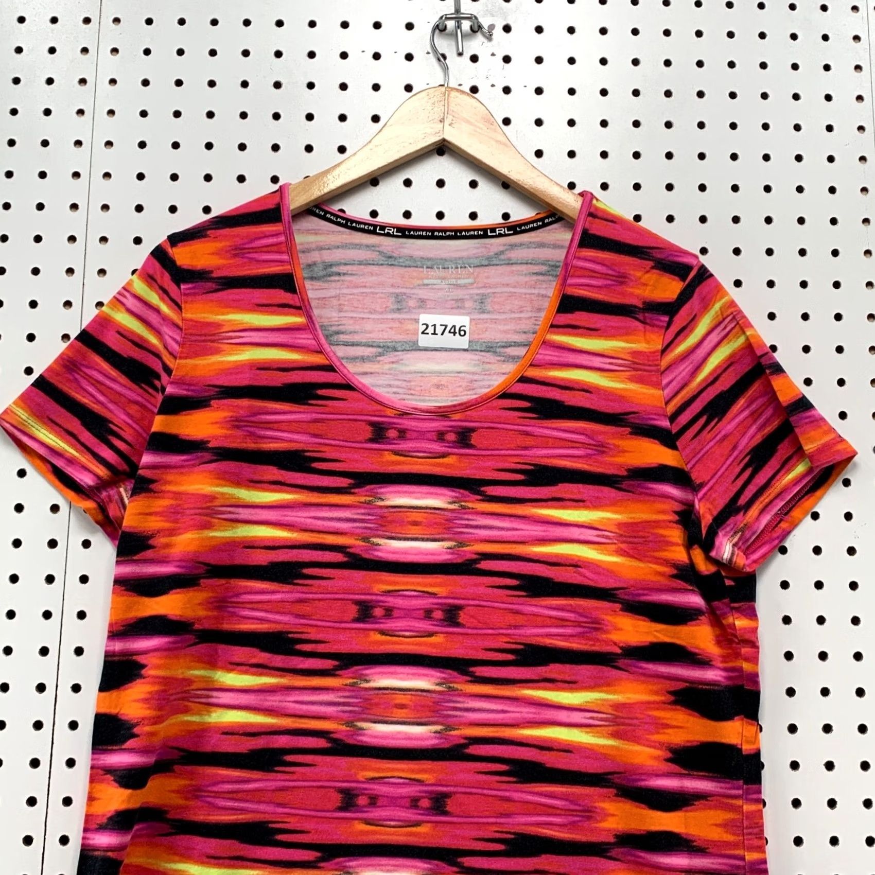 Ralph Lauren VINTAGE LRL Lauren Ralph Lauren Active Shirt Women's XL Striped Pink Orange T-Shirt 20.5x27 Size XL / US 12-14 / IT 48-50 - 6 Thumbnail