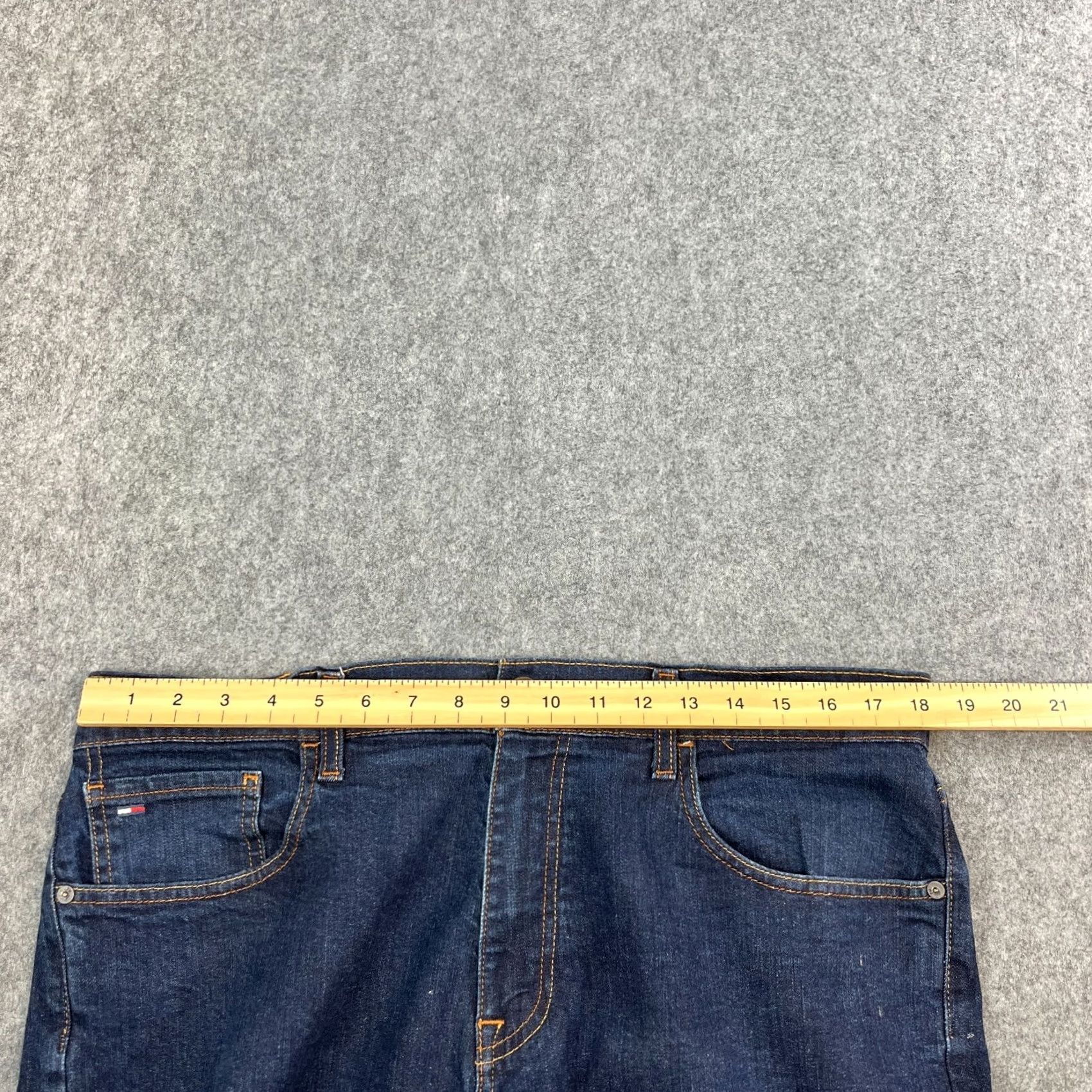 Tommy Hilfiger Tommy Hilfiger Mens Jeans Regular Straight 36 32 Dark Blue Raw Indigo Neppy Denim 5-Pocket Mens Jeans Regular Dark Blue 36 in Waist 32 in Inside Leg Size US 36 / EU 52 - 6 Thumbnail