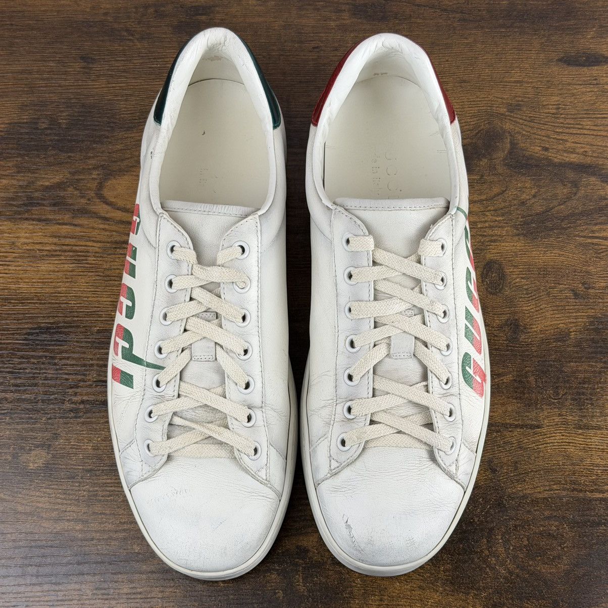 Gucci Gucci Ace Low Blade Distressed White Men Designer Shoe Italy Size US 9.5 / EU 42-43 - 5 Thumbnail