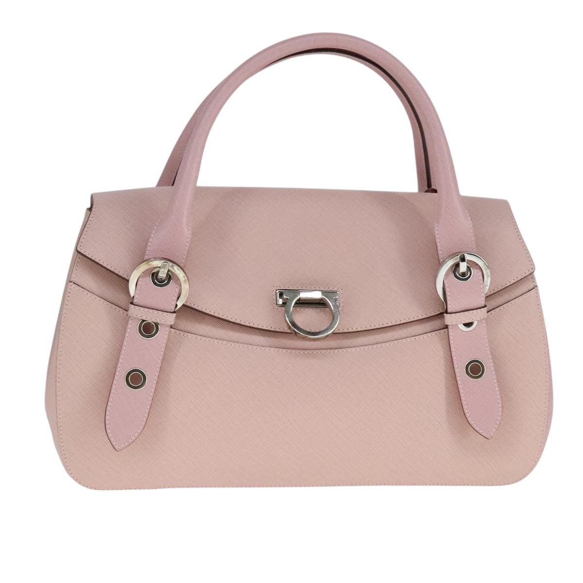 Salvatore Ferragamo Gancini Pink Leather Handbag (Pre-Owned) Size ONE SIZE - 1 Thumbnail