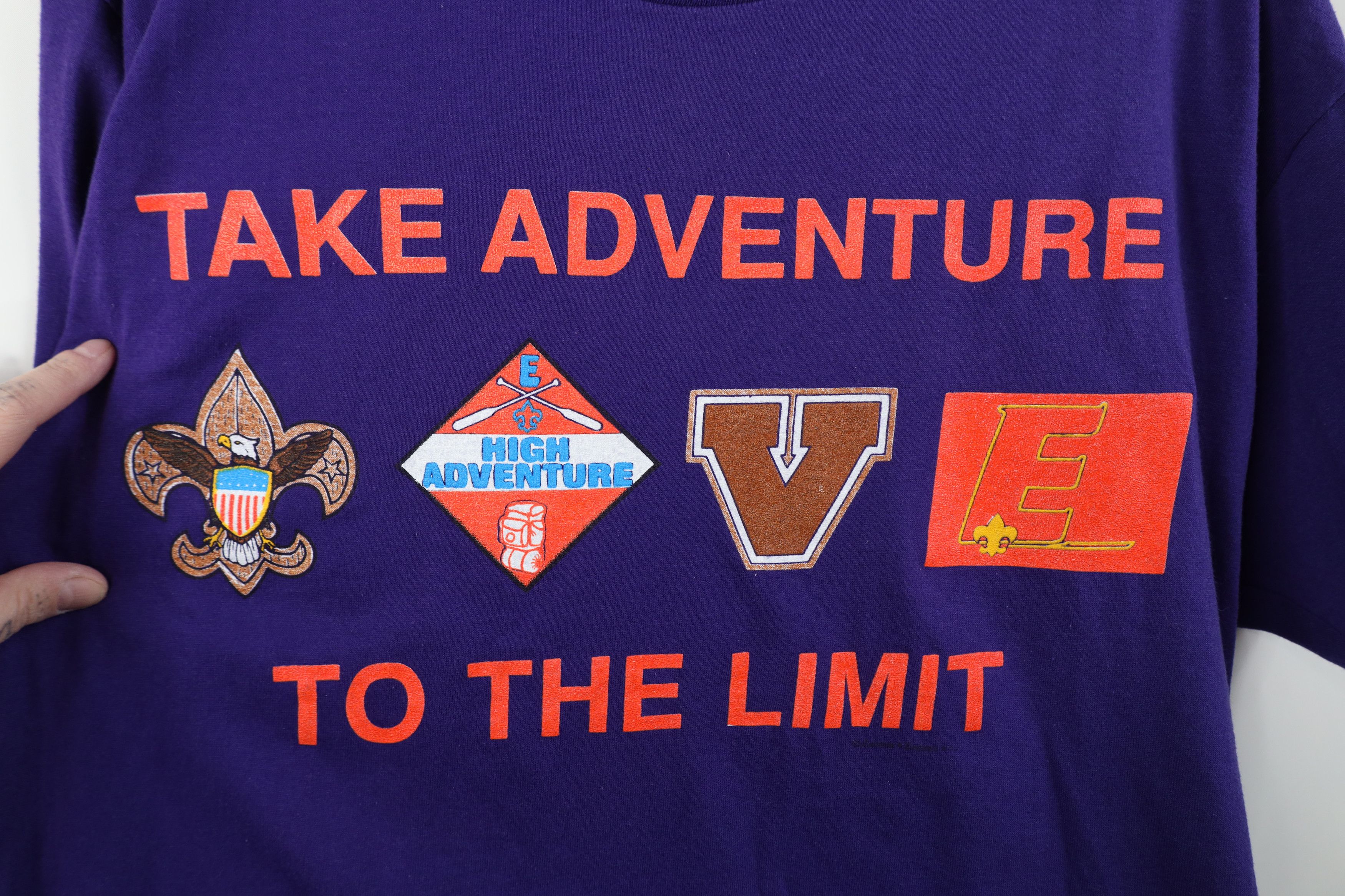 Vintage Vintage 90s Scouts of America Adventure Short Sleeve T-Shirt Size US L / EU 52-54 / 3 - 4 Thumbnail