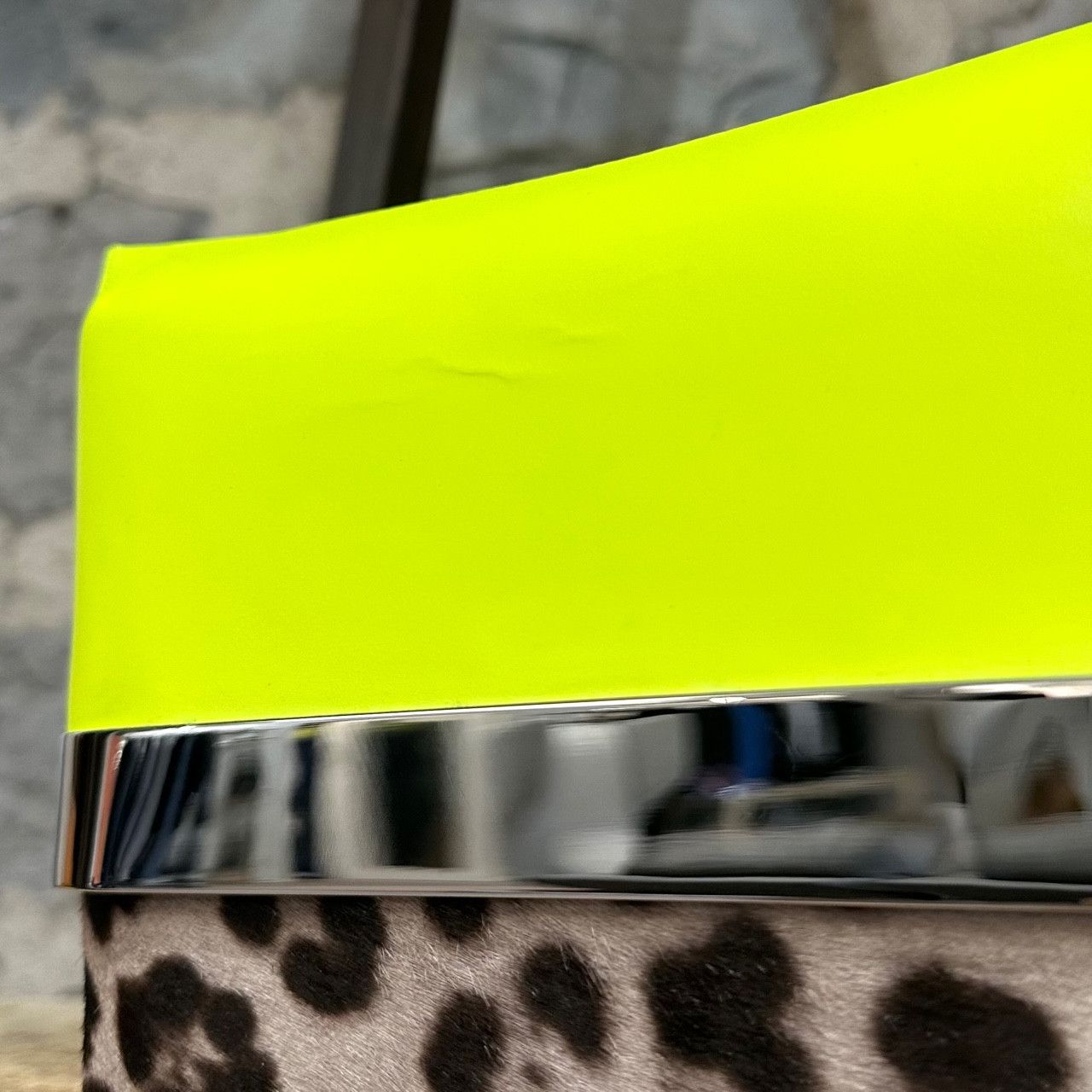 Jimmy Choo Jimmy Choo Neon Yellow Pony Hair Leopard Daphne Clutch Size ONE SIZE - 4 Thumbnail