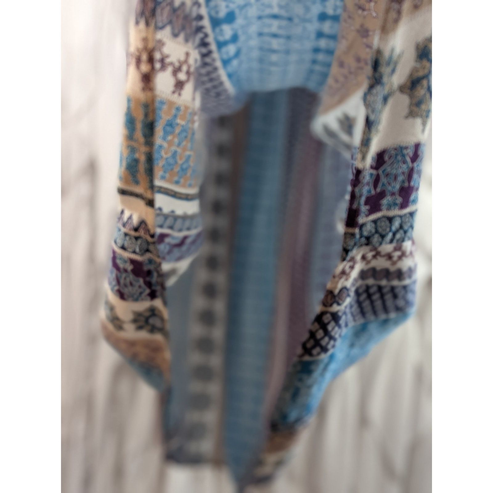 Other Vintage Anthony Richards Boho XL Rayon Maxi Skirt Blue Size 38" / US 16 / IT 52 - 7 Thumbnail