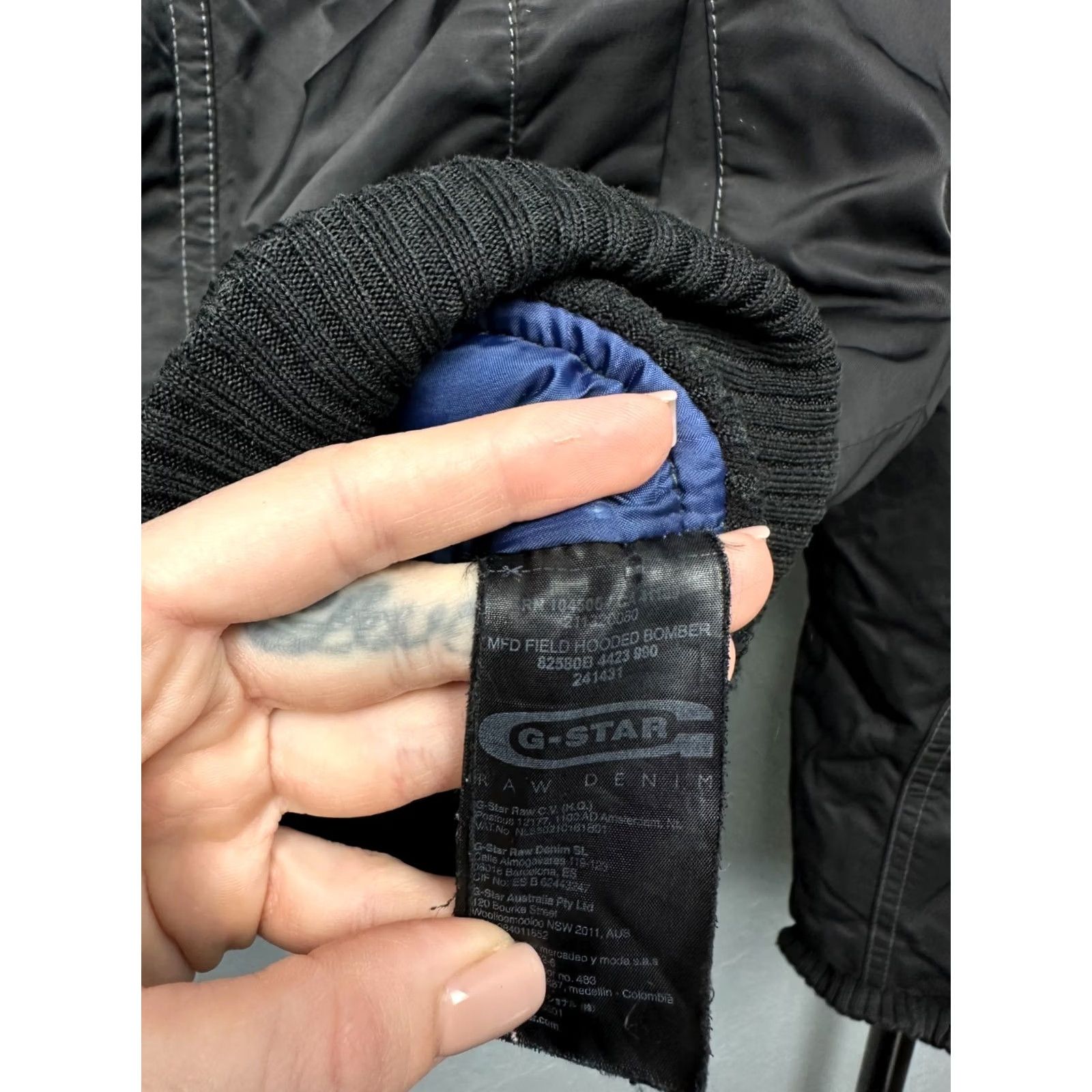 G-Star G. Star Raw Vintage Mens Field Hooded Bomber Jacket Size L Black Jacket Mens Regular XS? Size US L / EU 52-54 / 3 - 5 Thumbnail