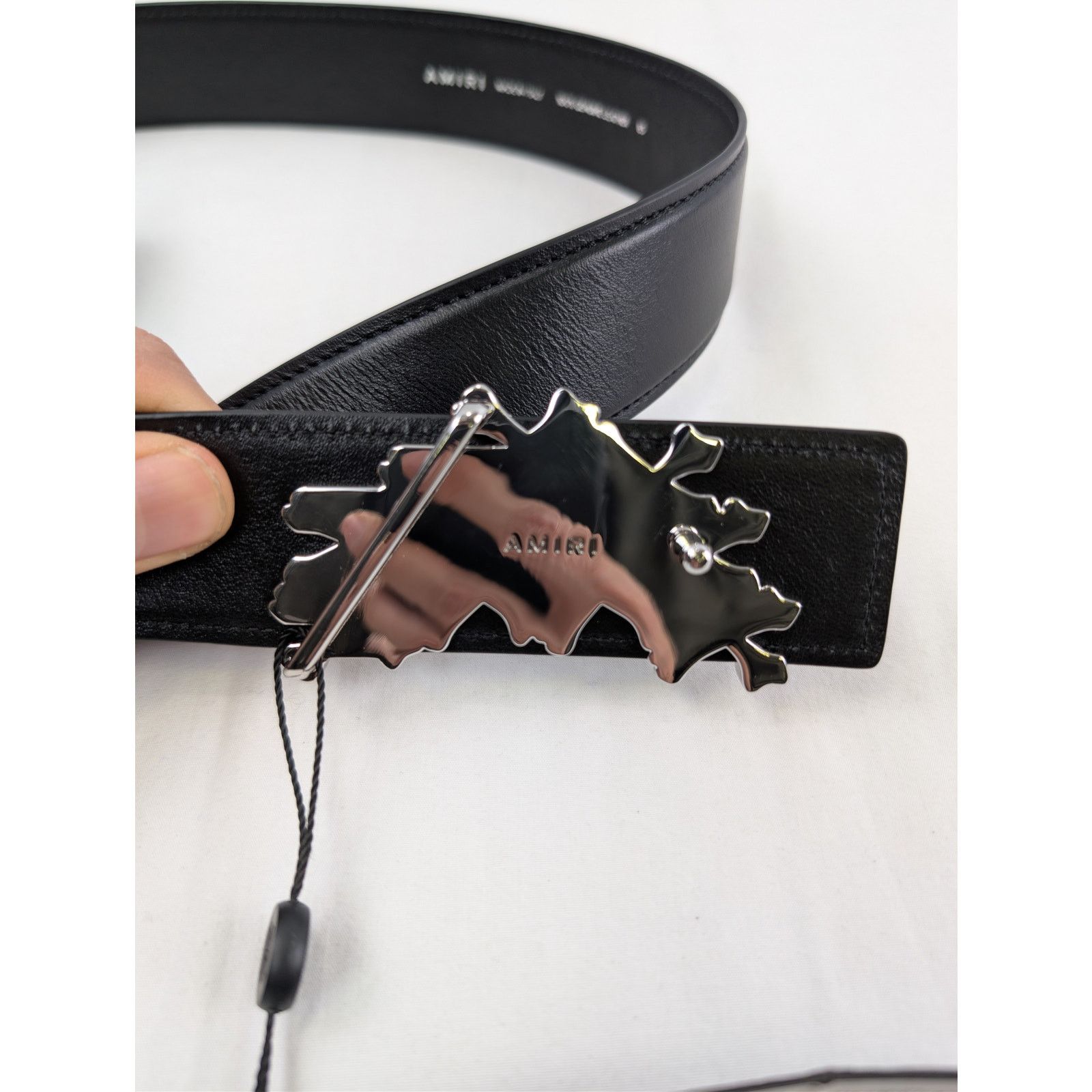 Amiri o1rshd1 Size: 85 / Bones Stacked Belt in Black Size 34 - 8 Thumbnail
