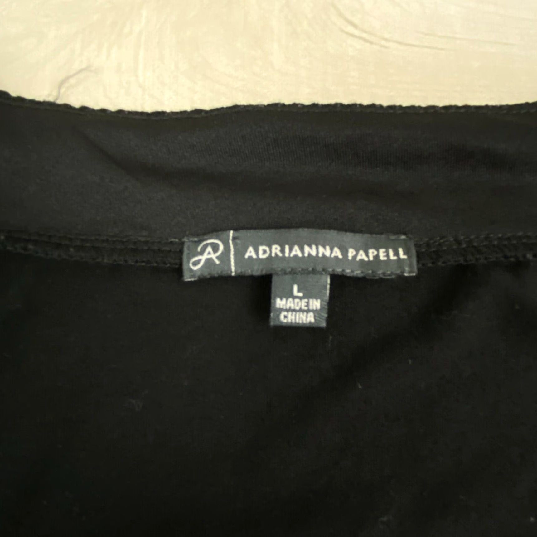 Adrianna Papell Adrianna Papell Womens Black 3/4 Sleeve Blouse Top Large Size L / US 10 / IT 46 - 3 Thumbnail
