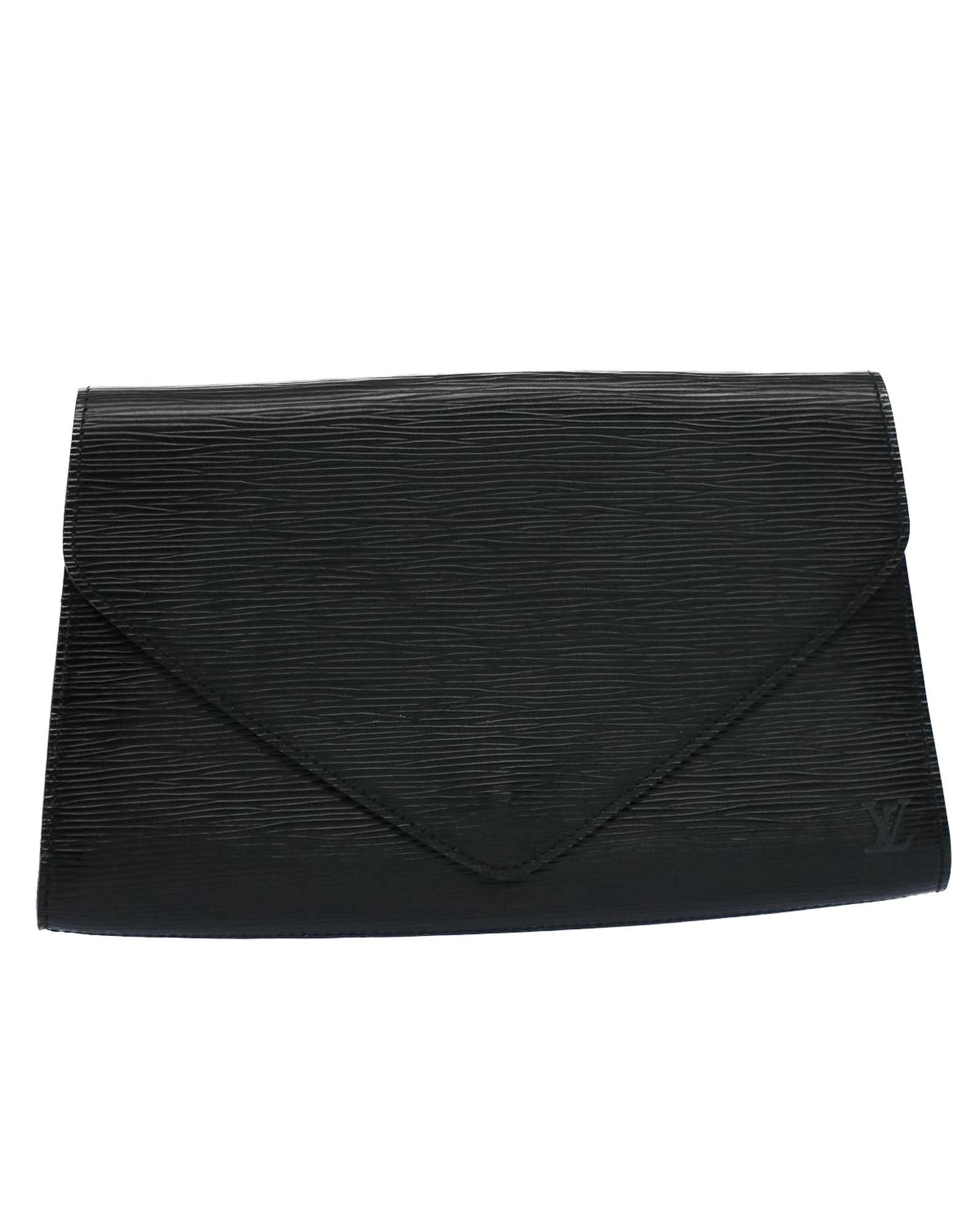 image of Louis Vuitton Black Epi Leather Art Deco Clutch Bag, Women's
