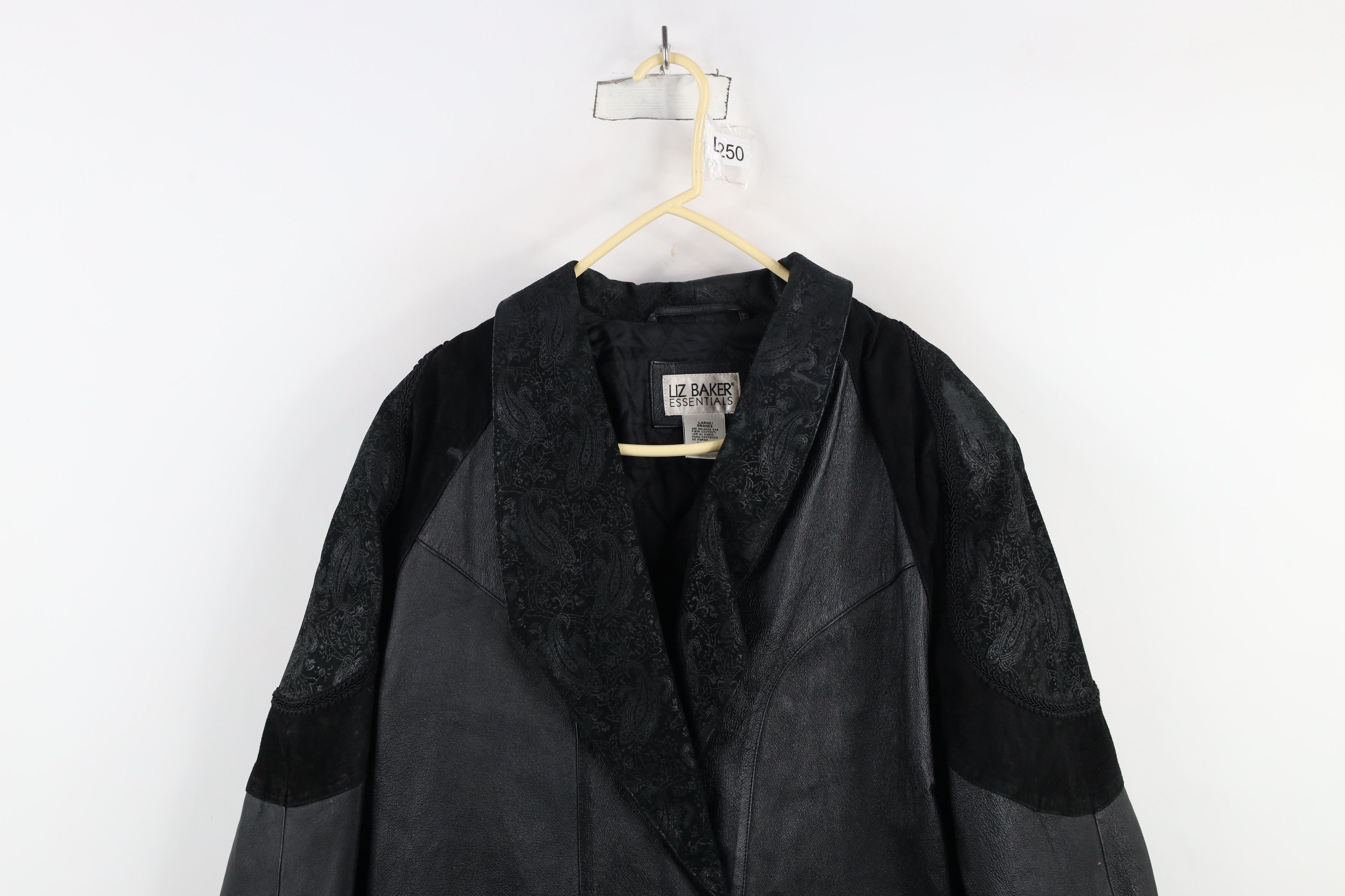 Vintage Vintage 90s Streetwear Goth Paisley Leather Jacket Black Size L / US 10 / IT 46 - 2 Thumbnail
