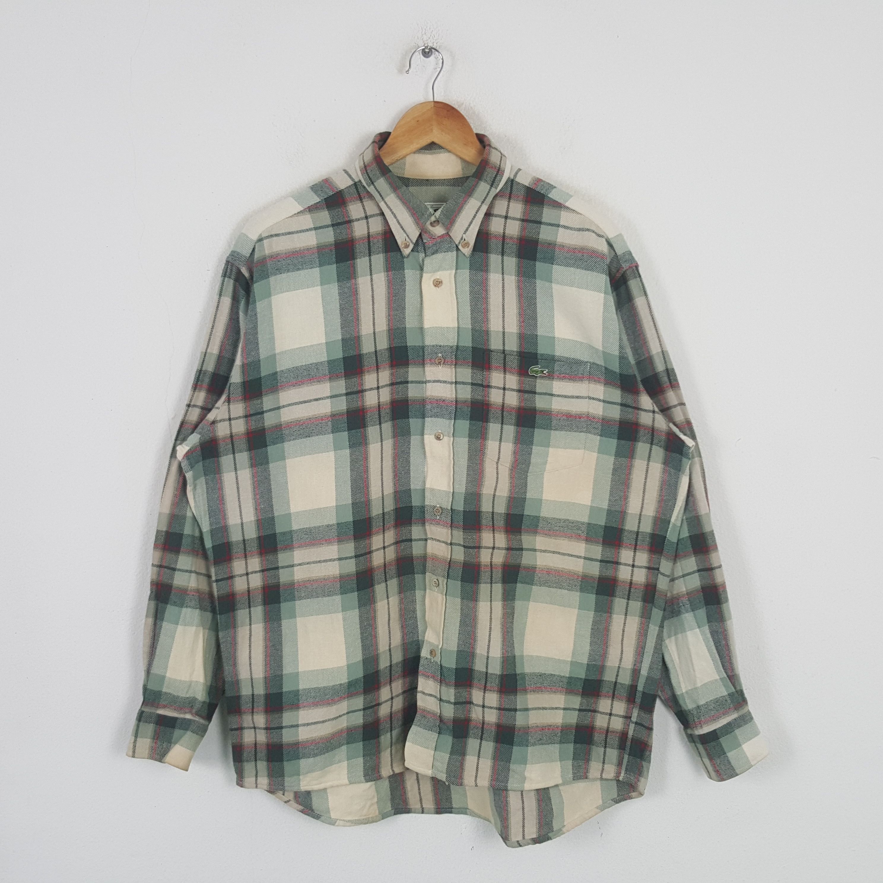 Vintage Lacoste Flannel Shirt Button Up C285N71