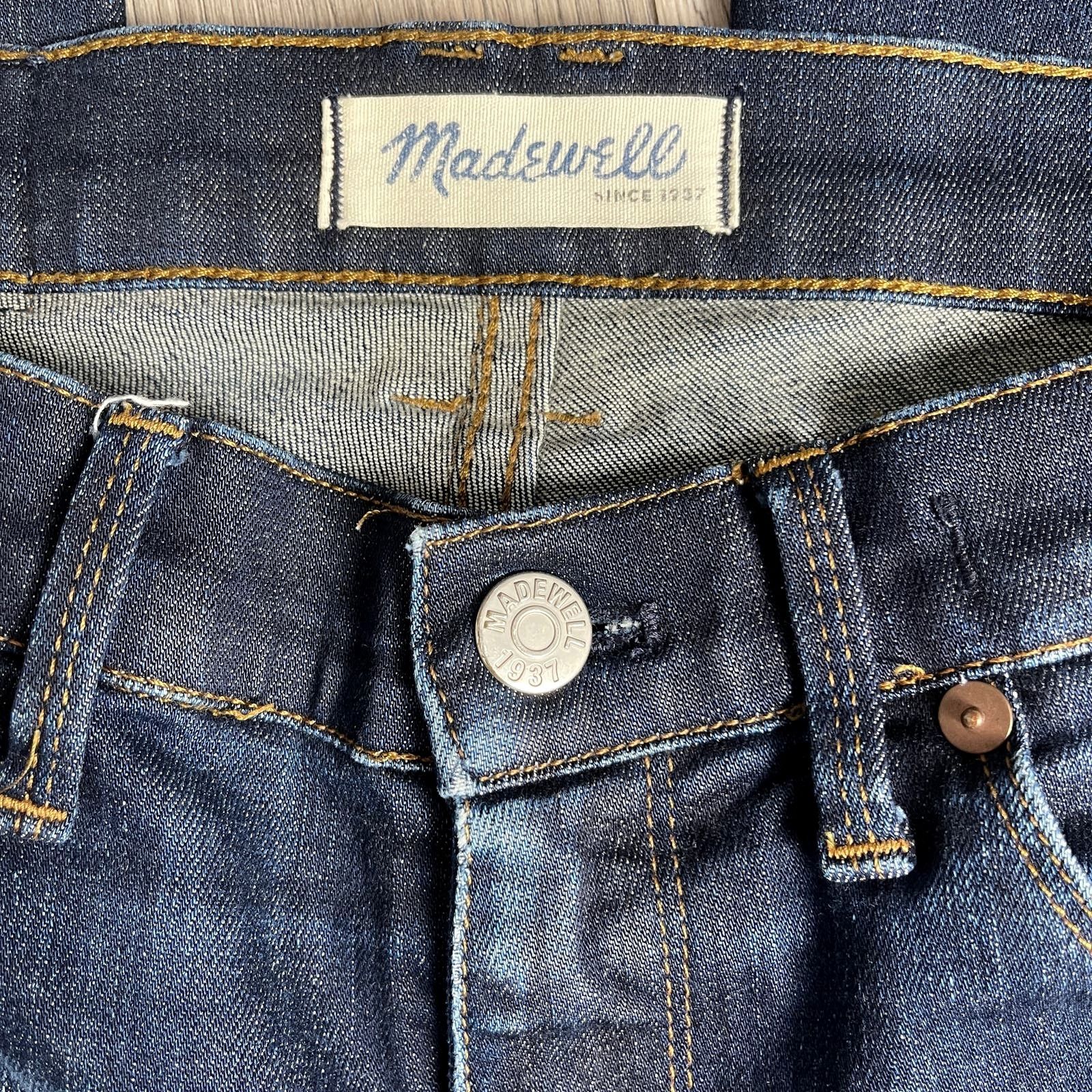 Madewell Madewell Distressed 8.5" Mid Rise Skinny Jeans Strch Worn 28 Size 28" / US 6 / IT 42 - 6 Thumbnail