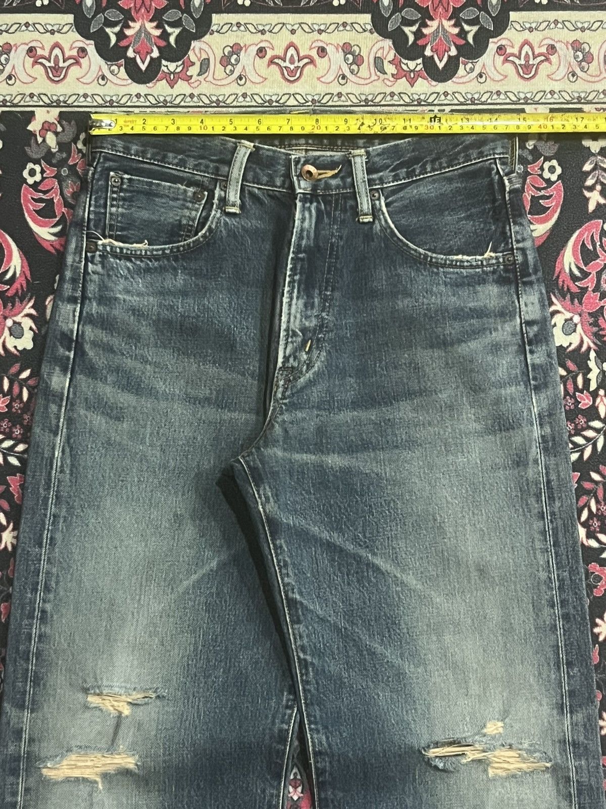 Acne Studios Vintage Edwin 505X Japan Rusty Blue Distressed Selvedge Jean Size US 28 / EU 44 - 14 Thumbnail