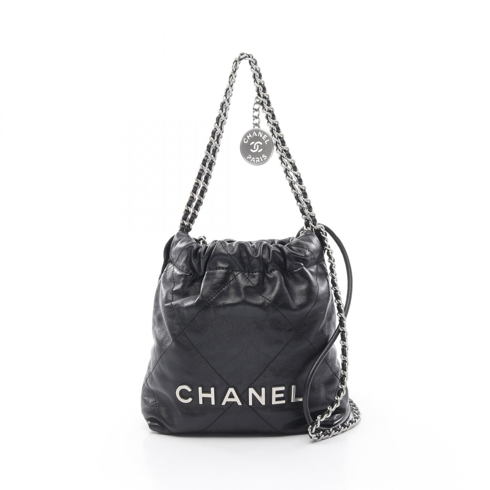 Chanel Chanel Chanel 22 Mini Leather Shoulder Bag Leather Shoulder Bag As3980 in Black, Women's