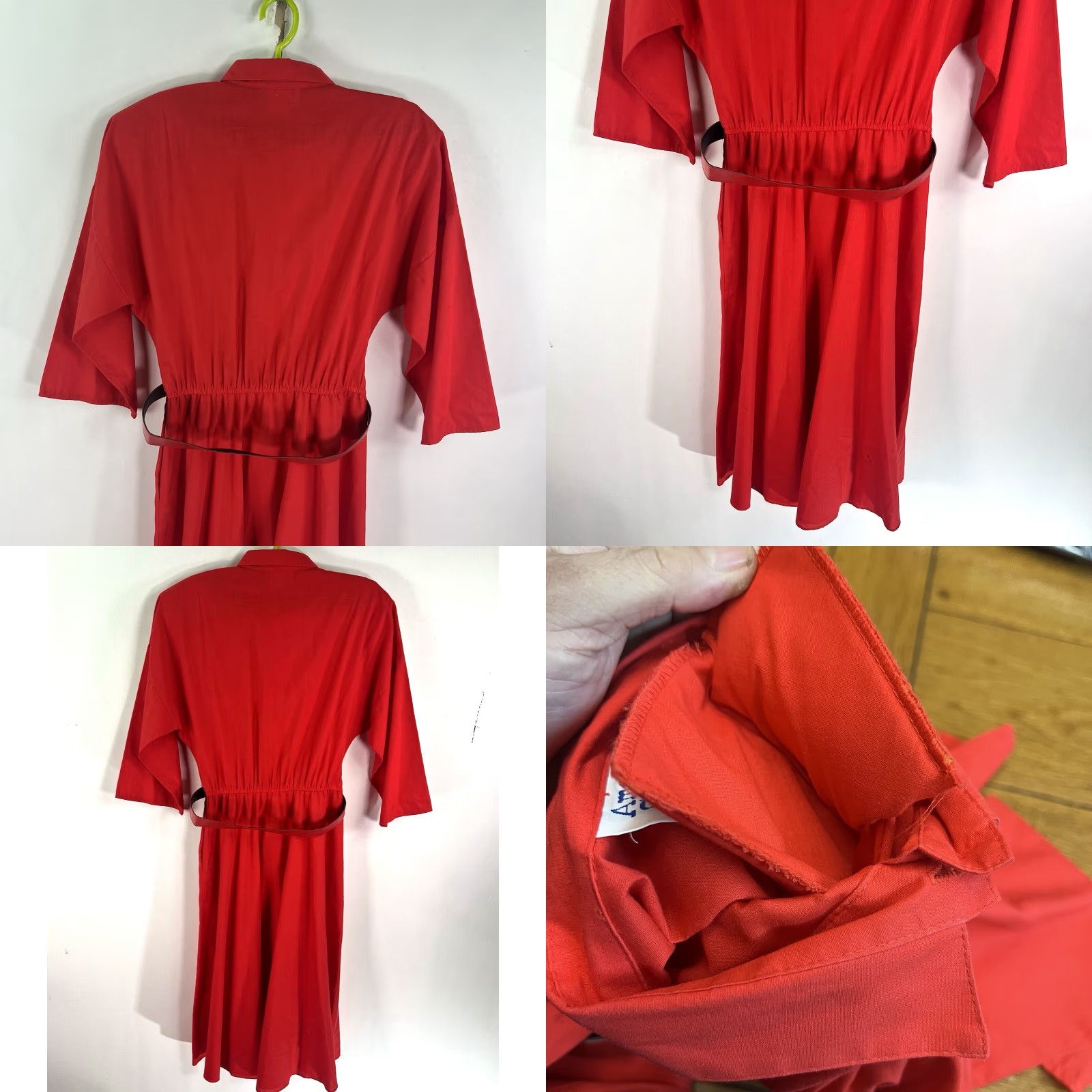 Vintage VINTAGE American Creations Shirt Dress Womens Size 14 Red Belted 3/4 Sleeve Collared Business Casual Made in USA Size XL / US 12-14 / IT 48-50 - 8 Thumbnail