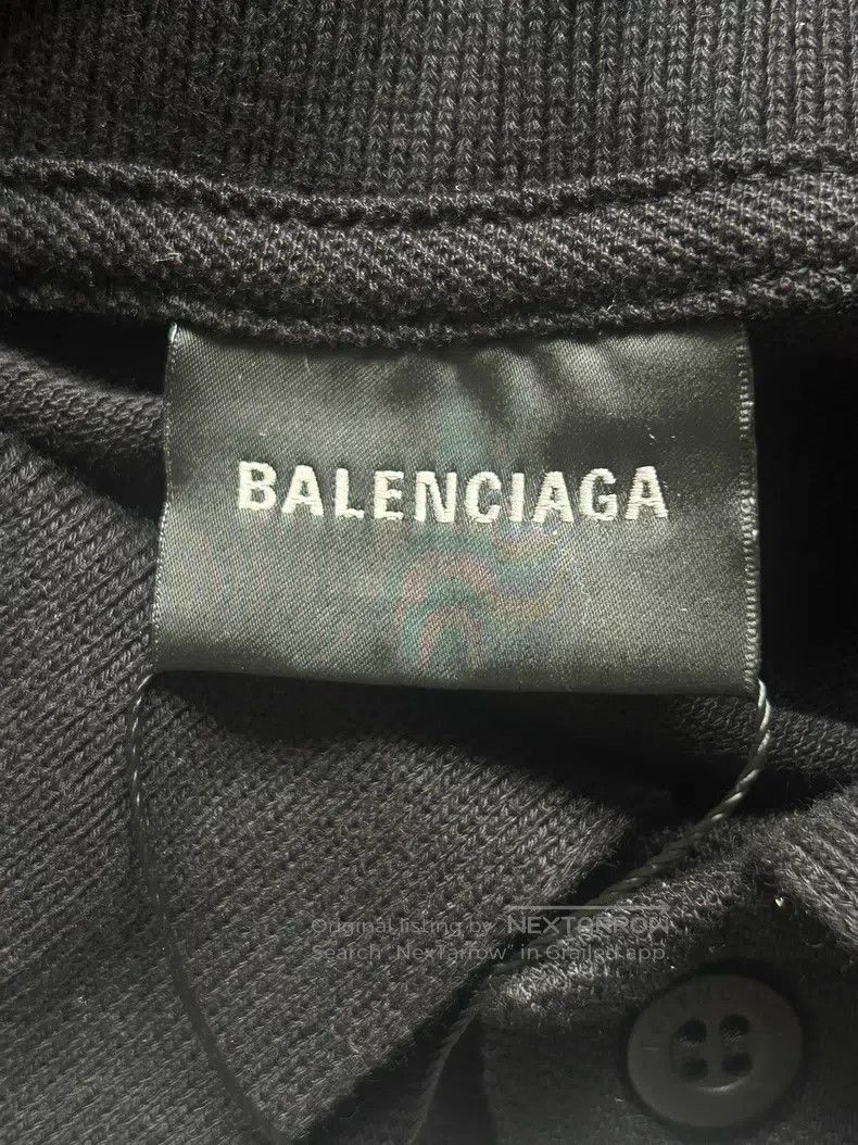 Balenciaga Balenciaga Black ringed lettering embroidery Polo shirt Size US M / EU 48-50 / 2 - 3 Thumbnail