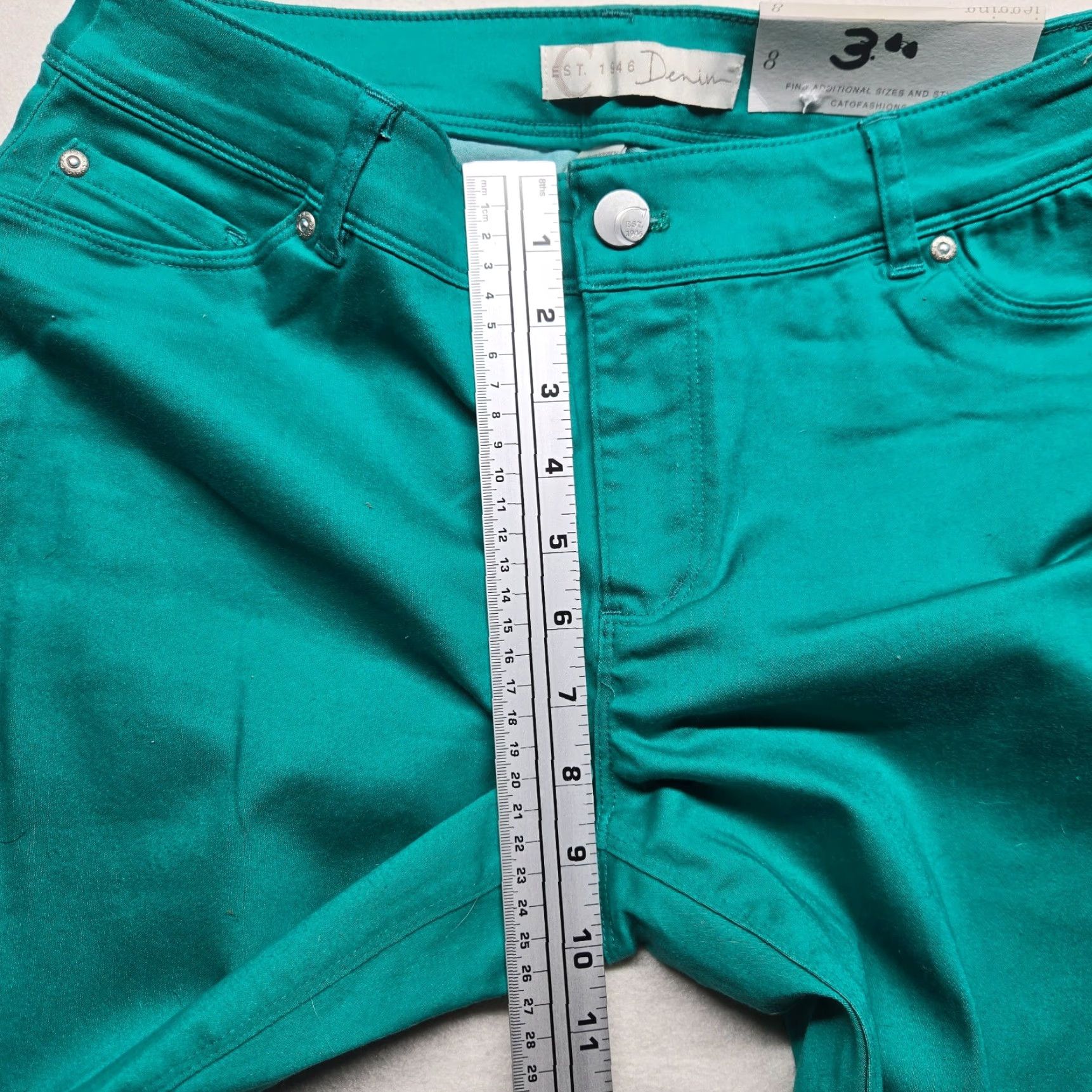 Vintage Cato Womens Pants Mid-Rise Slim Fit Chino Stretch Cotton Blue Size 8 Casual Business Travel Size 30" / US 8 / IT 44 - 6 Thumbnail